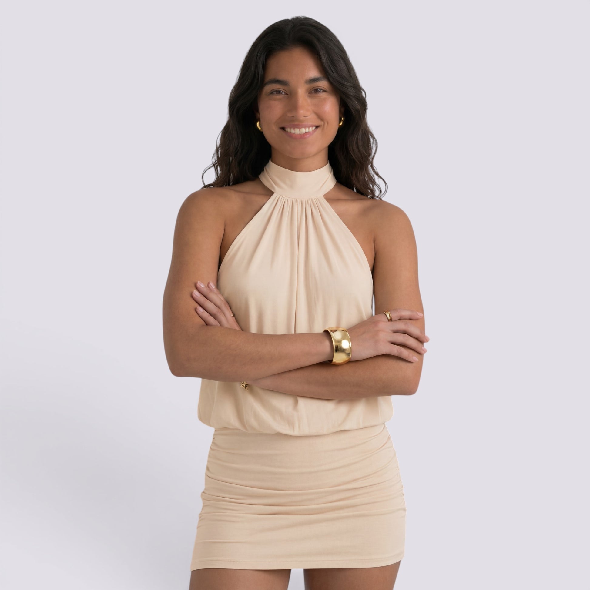 Vestido Halter Mujer Verano Elegante