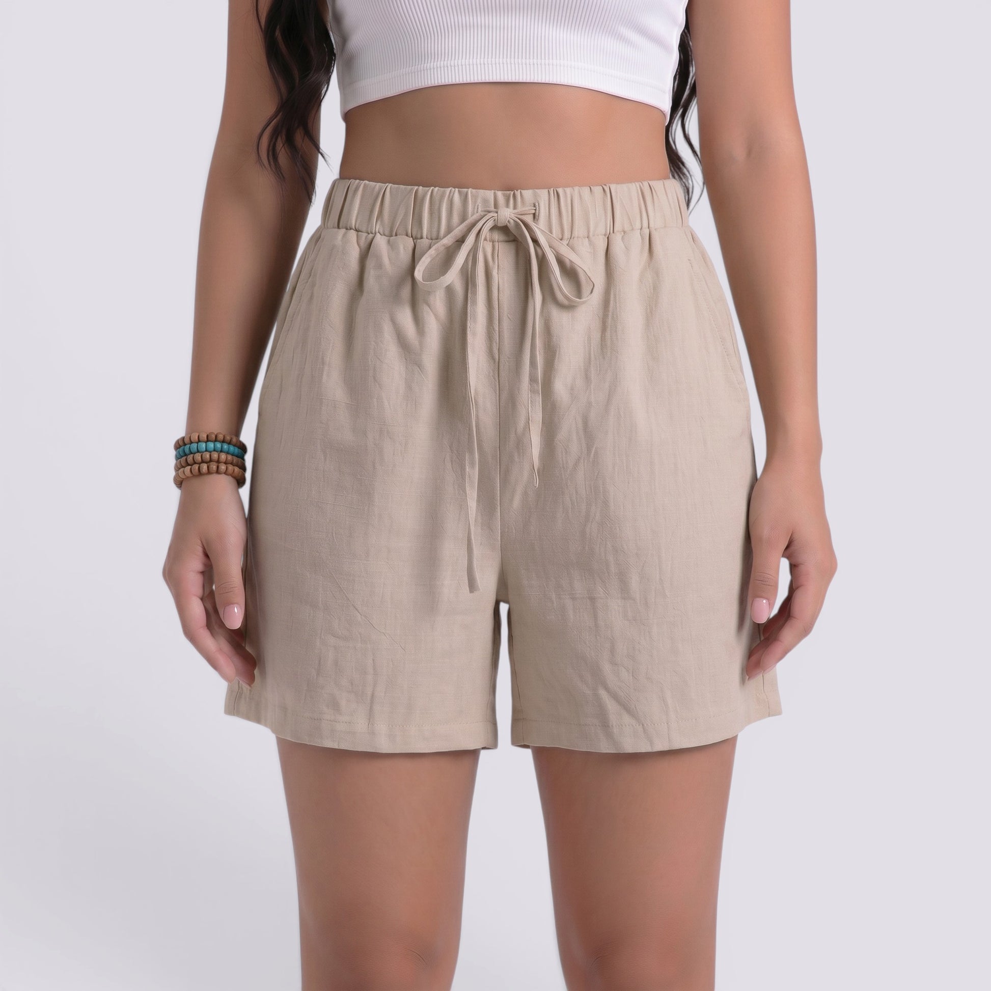 Shorts Lino Mujer Verano Elegante