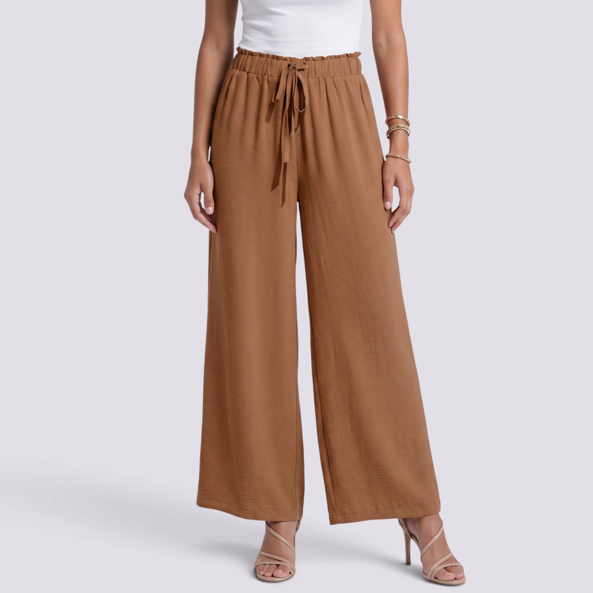 Pantalón Ancho Mujer Cintura Elástica