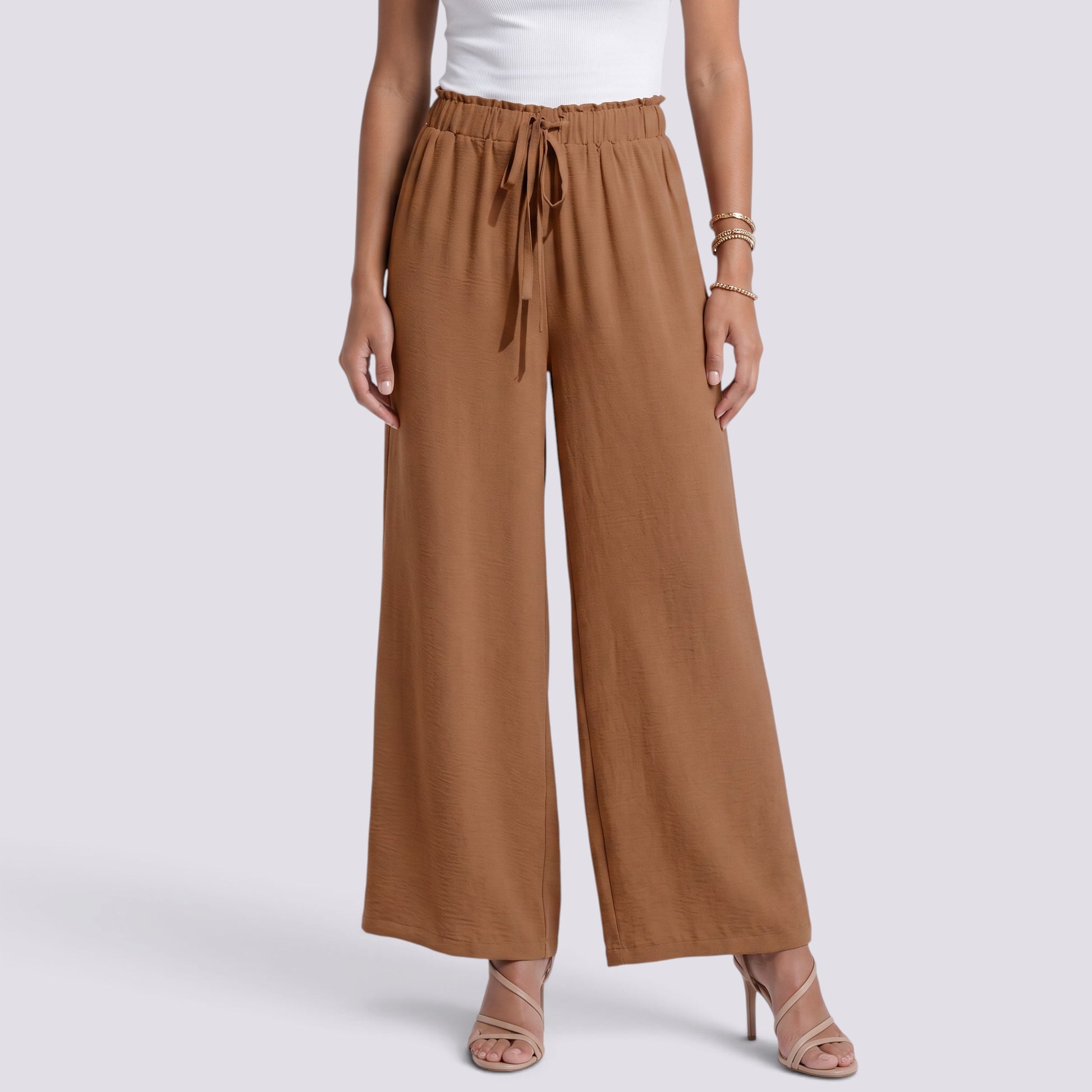 Pantalón Ancho Mujer Cintura Elástica