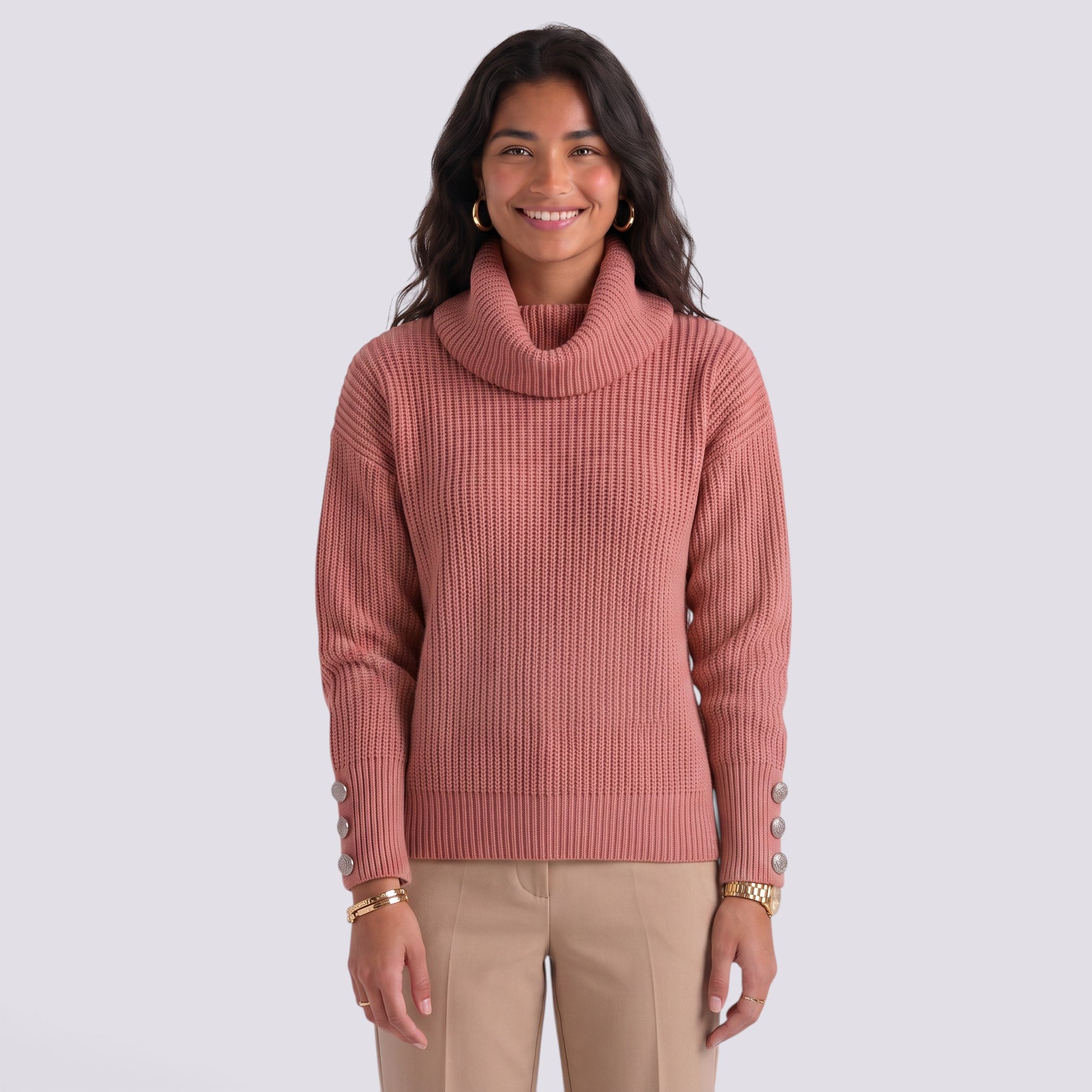 Jersey Mujer Cuello Solapa Manga Farol