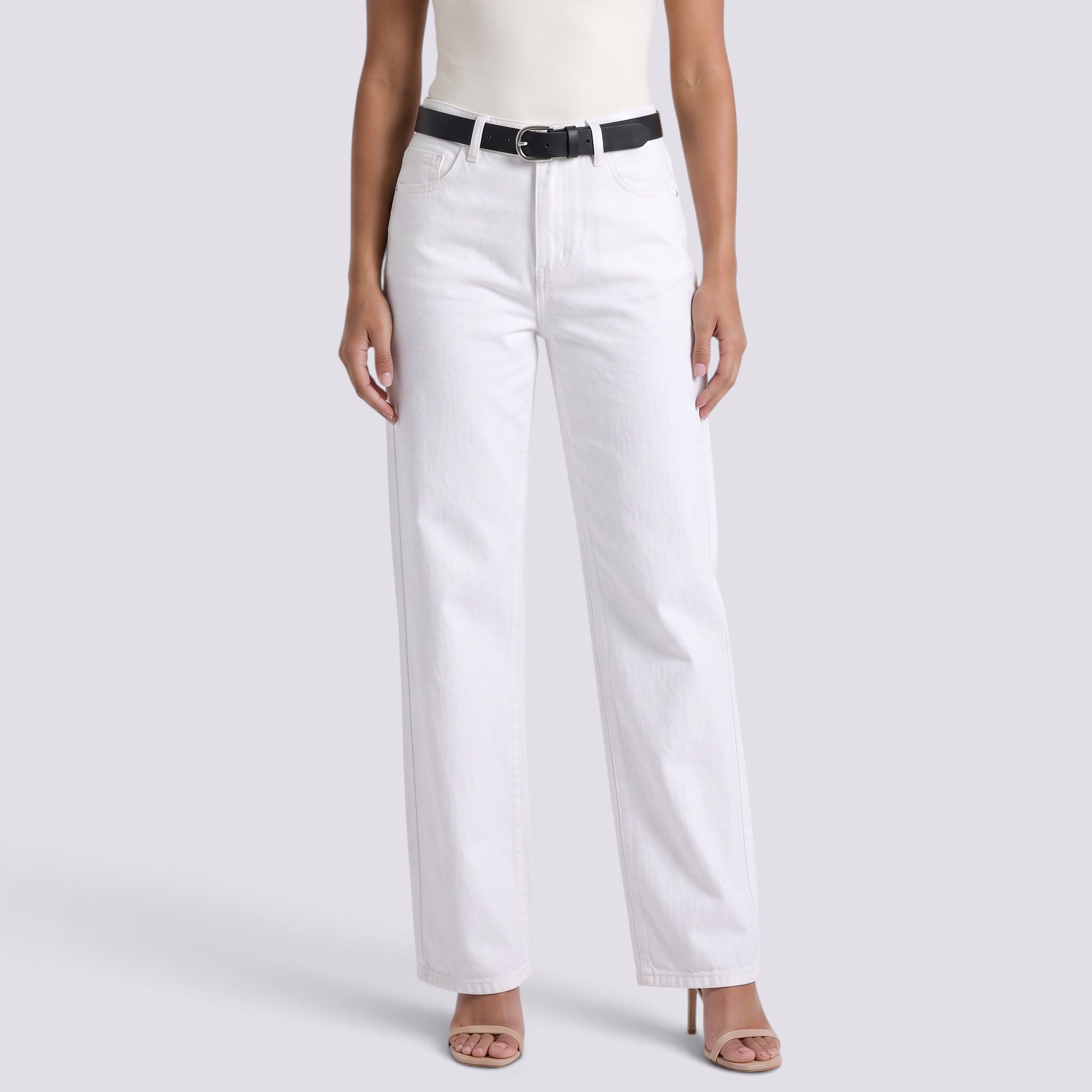 Pantalón Vaquero Mujer Pierna Ancha Cintura Alta