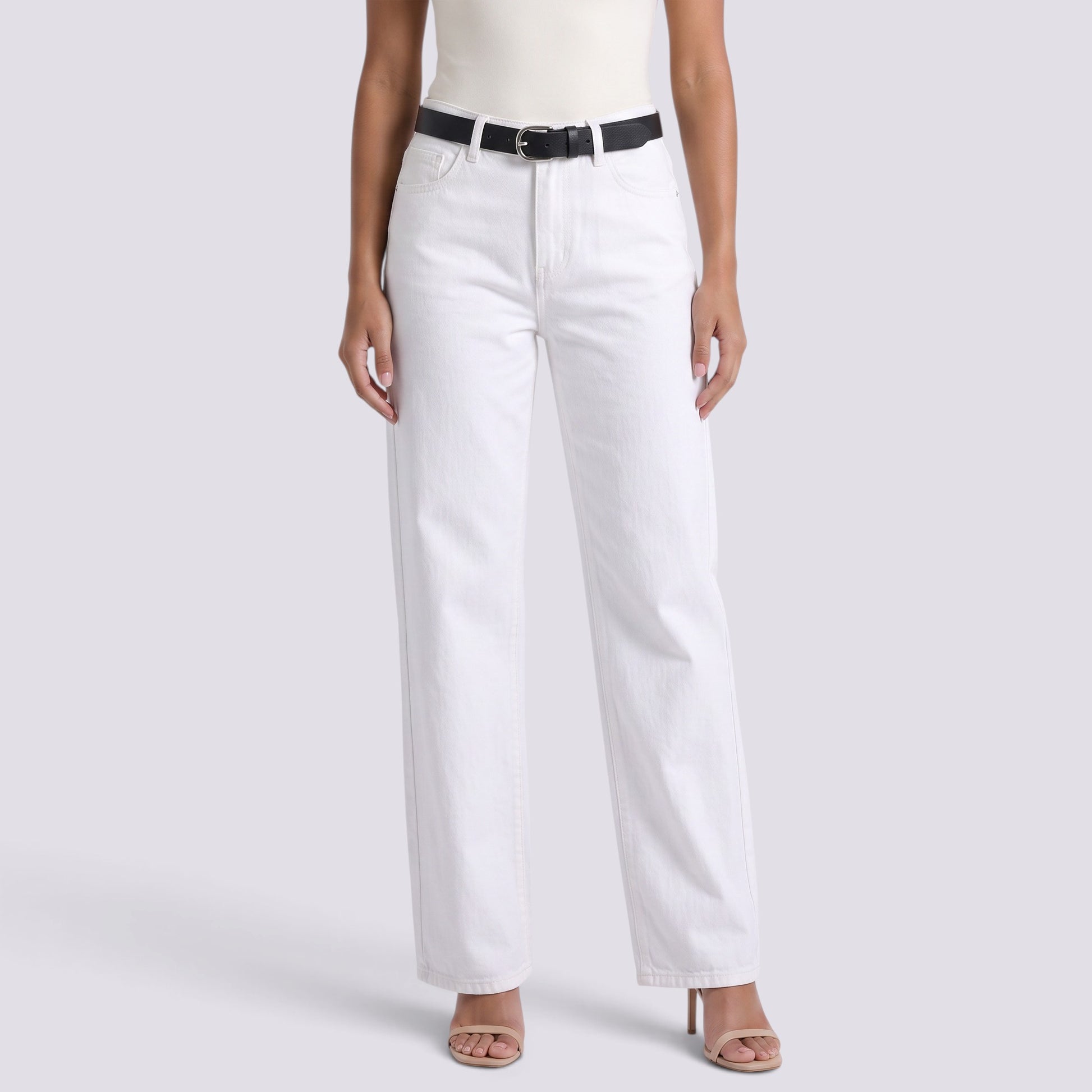 Pantalón Vaquero Mujer Pierna Ancha Cintura Alta