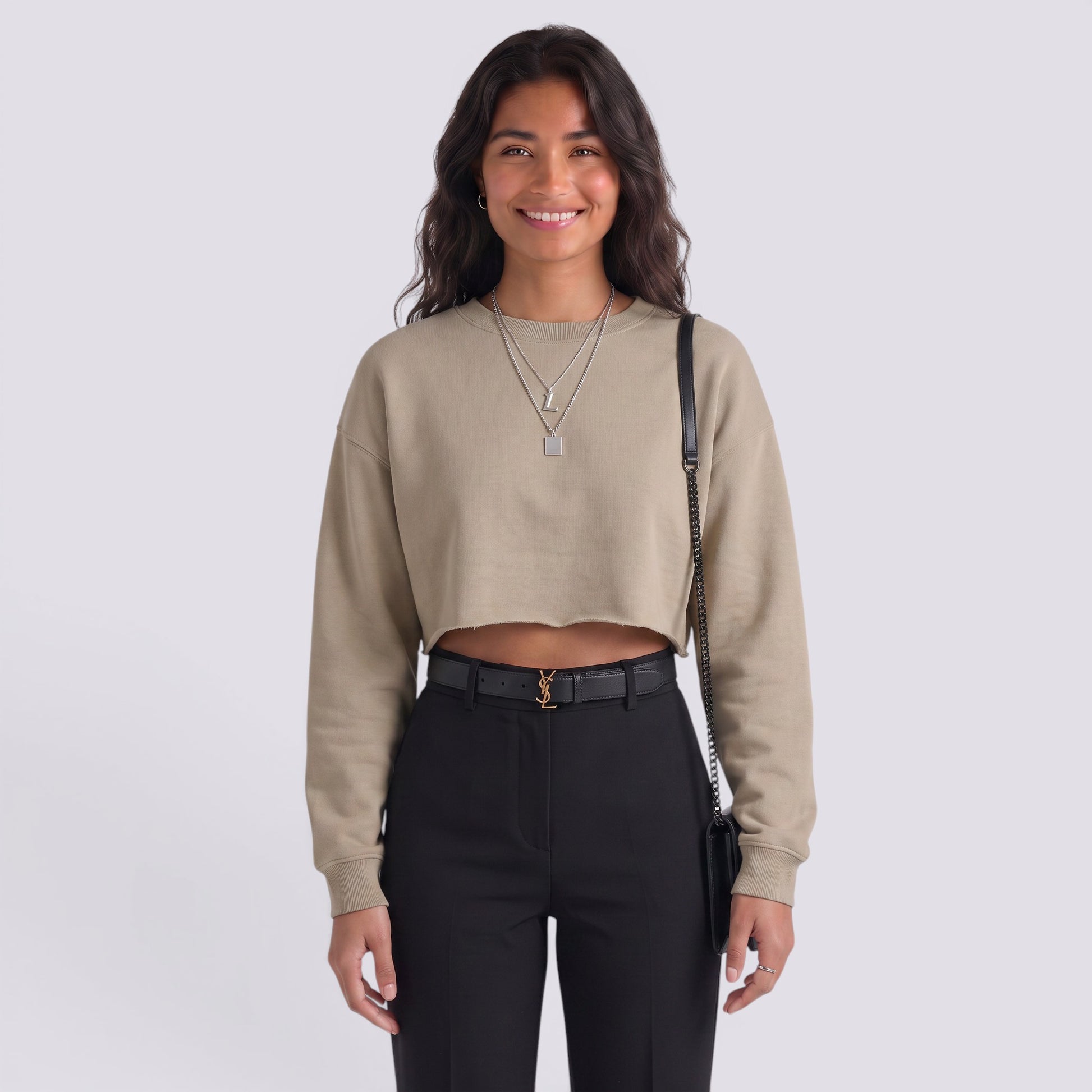 Camiseta Manga Larga Mujer Corta Entallada