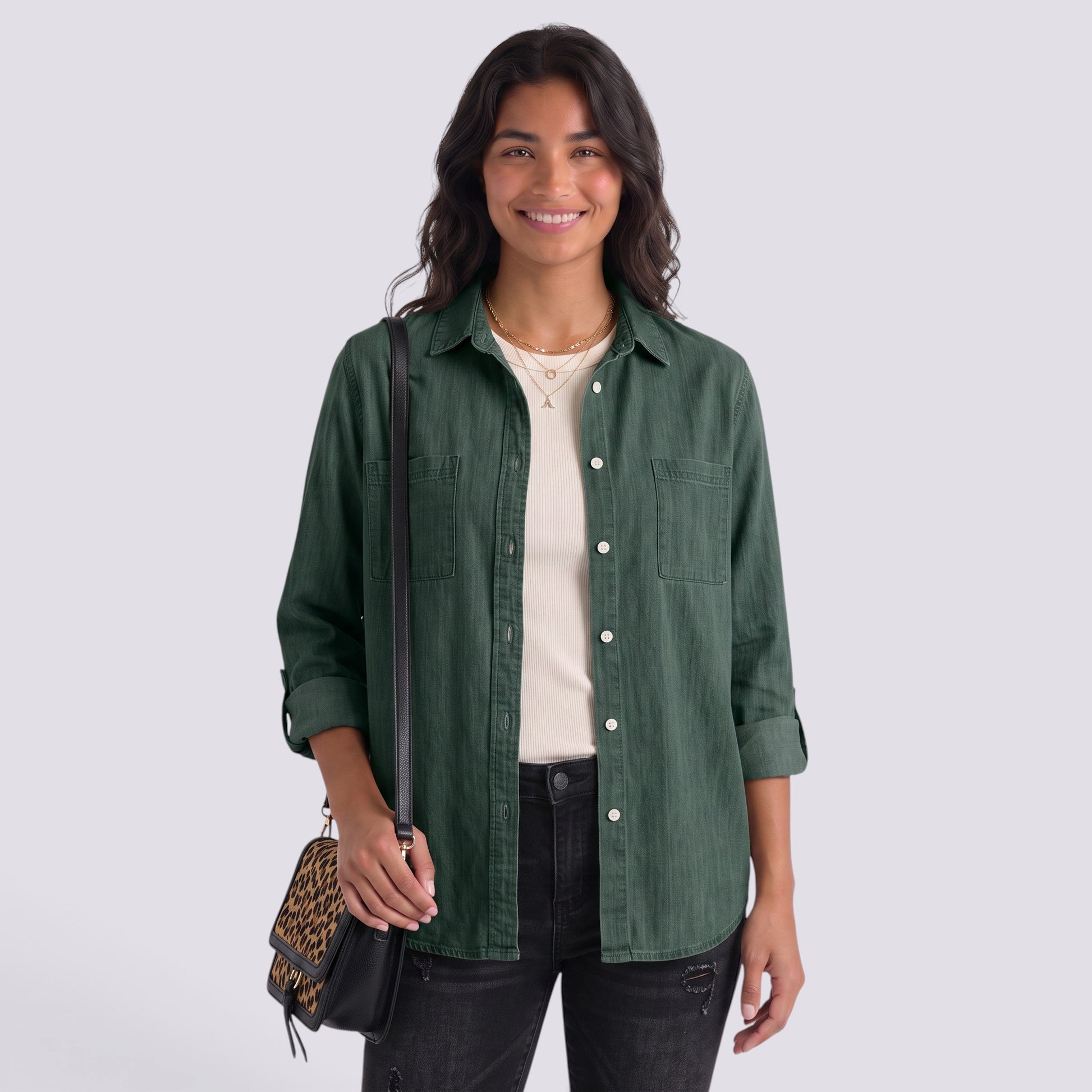 Chaqueta Mujer Vaquera Corte Holgado Doble Bolsillo