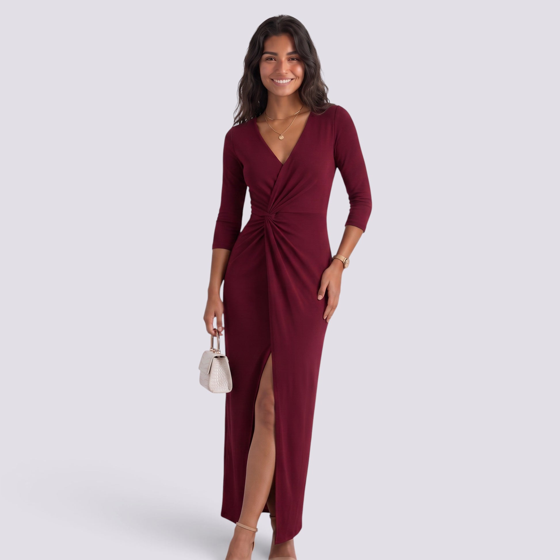 Vestido Largo de Fiesta Mujer Elegante Larga Talle Alto