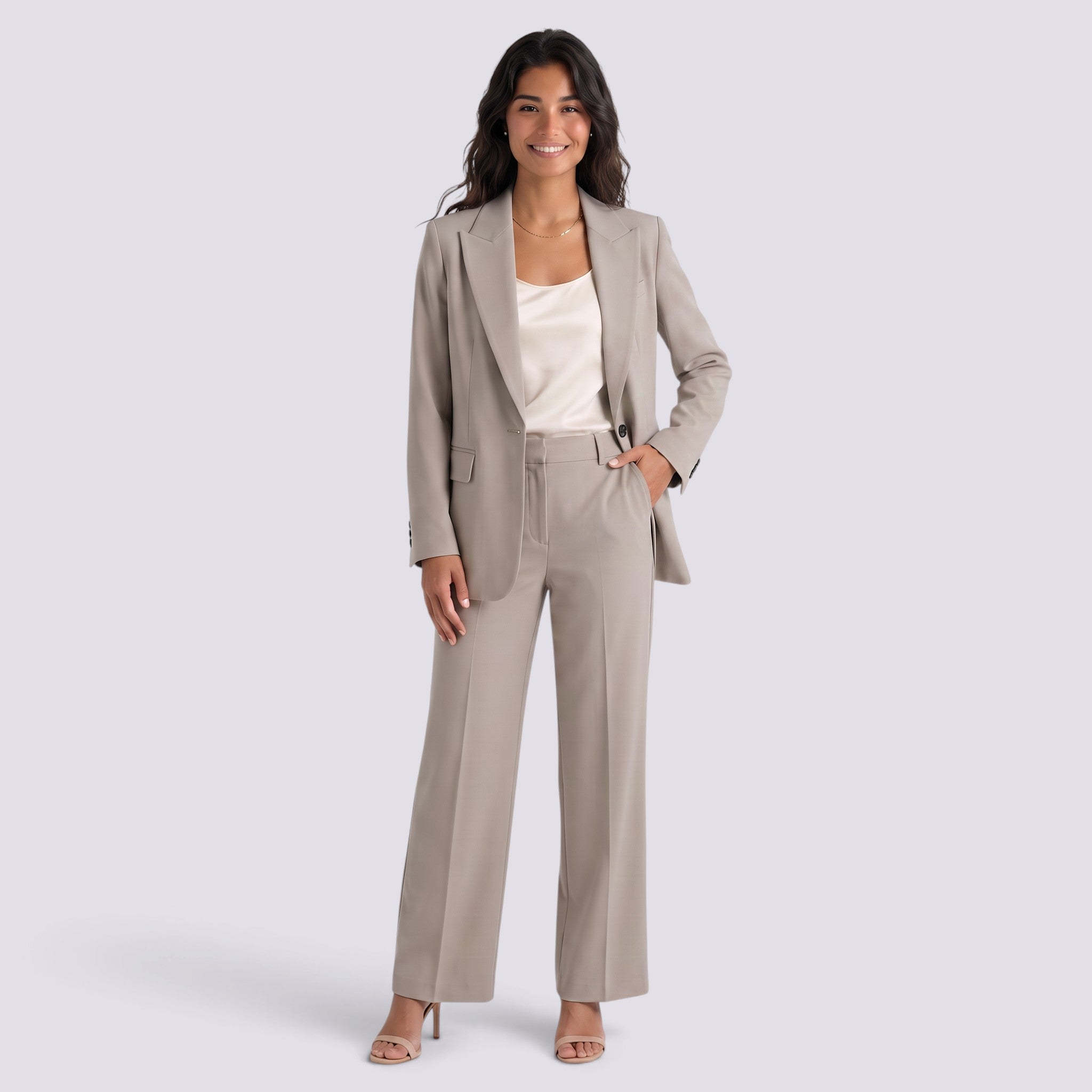 Blazer Mujer Entallado Costuras Decorativas