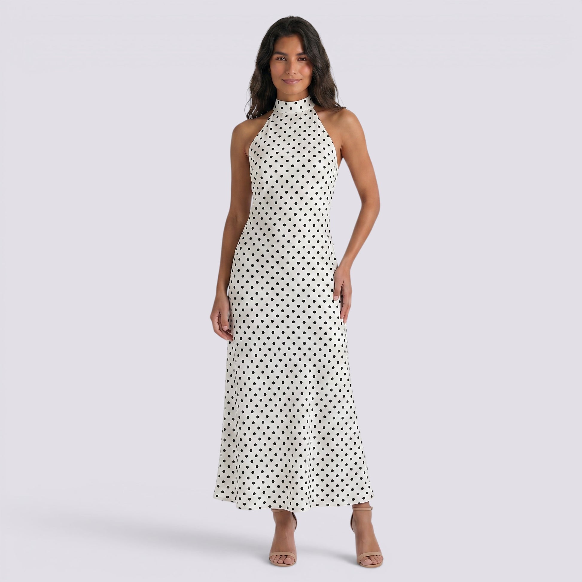 Vestido Halter Lunares Mujer Verano