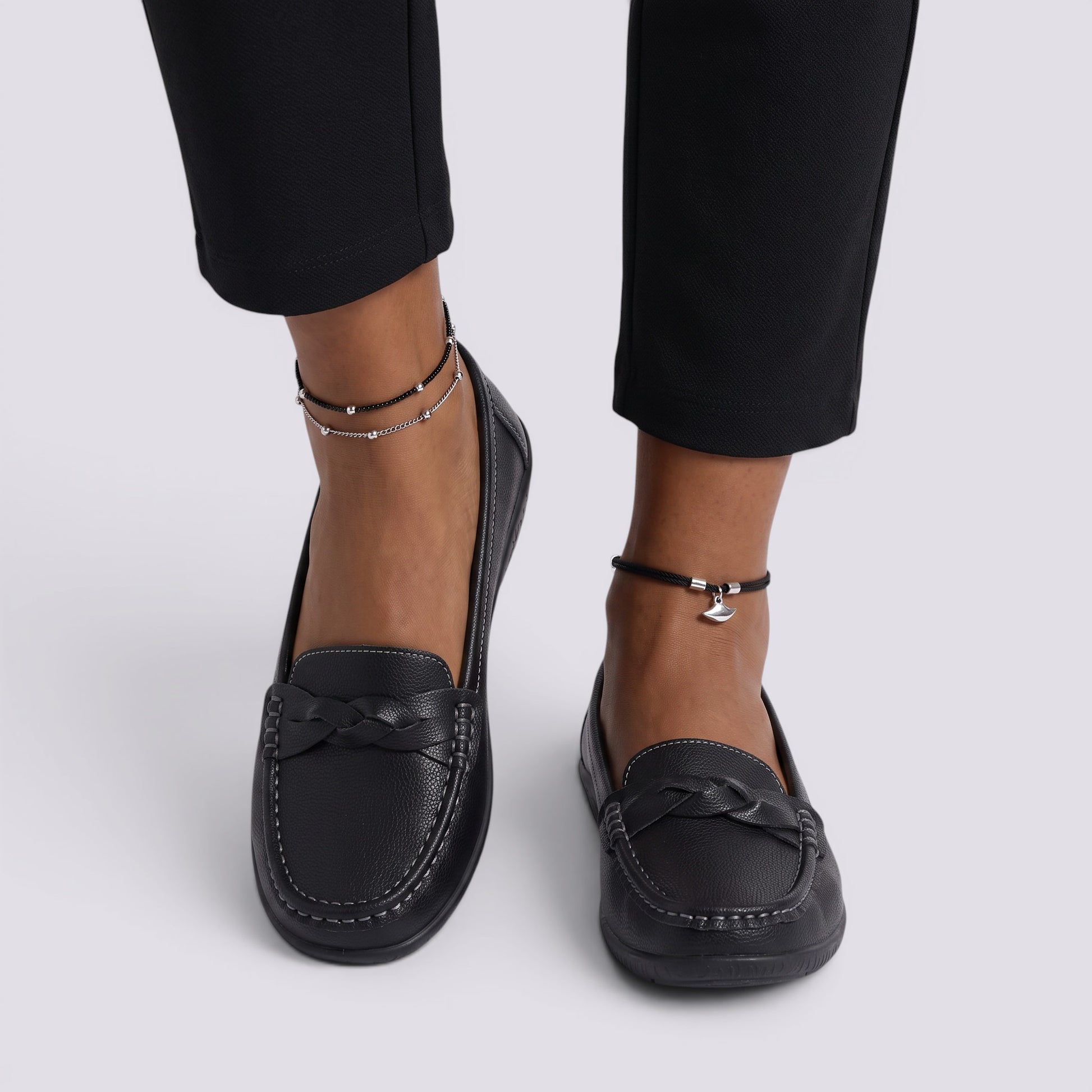 Mocasines Mujer Cómodos y Elegantes Planos Costura Vista