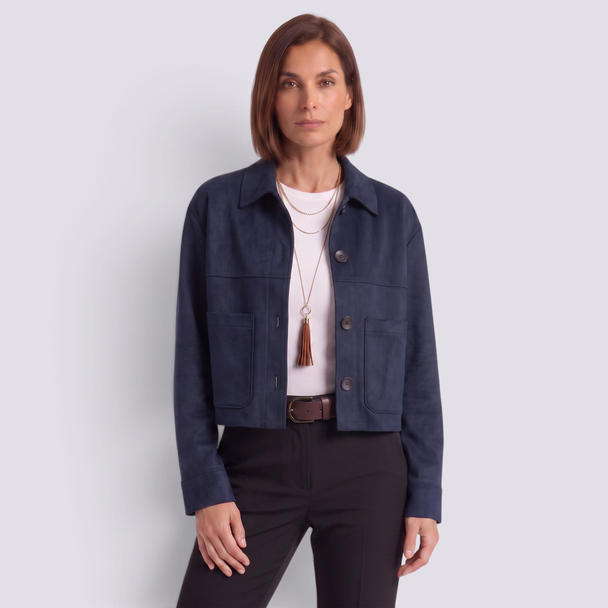 Chaqueta Corta Mujer Efecto Ante