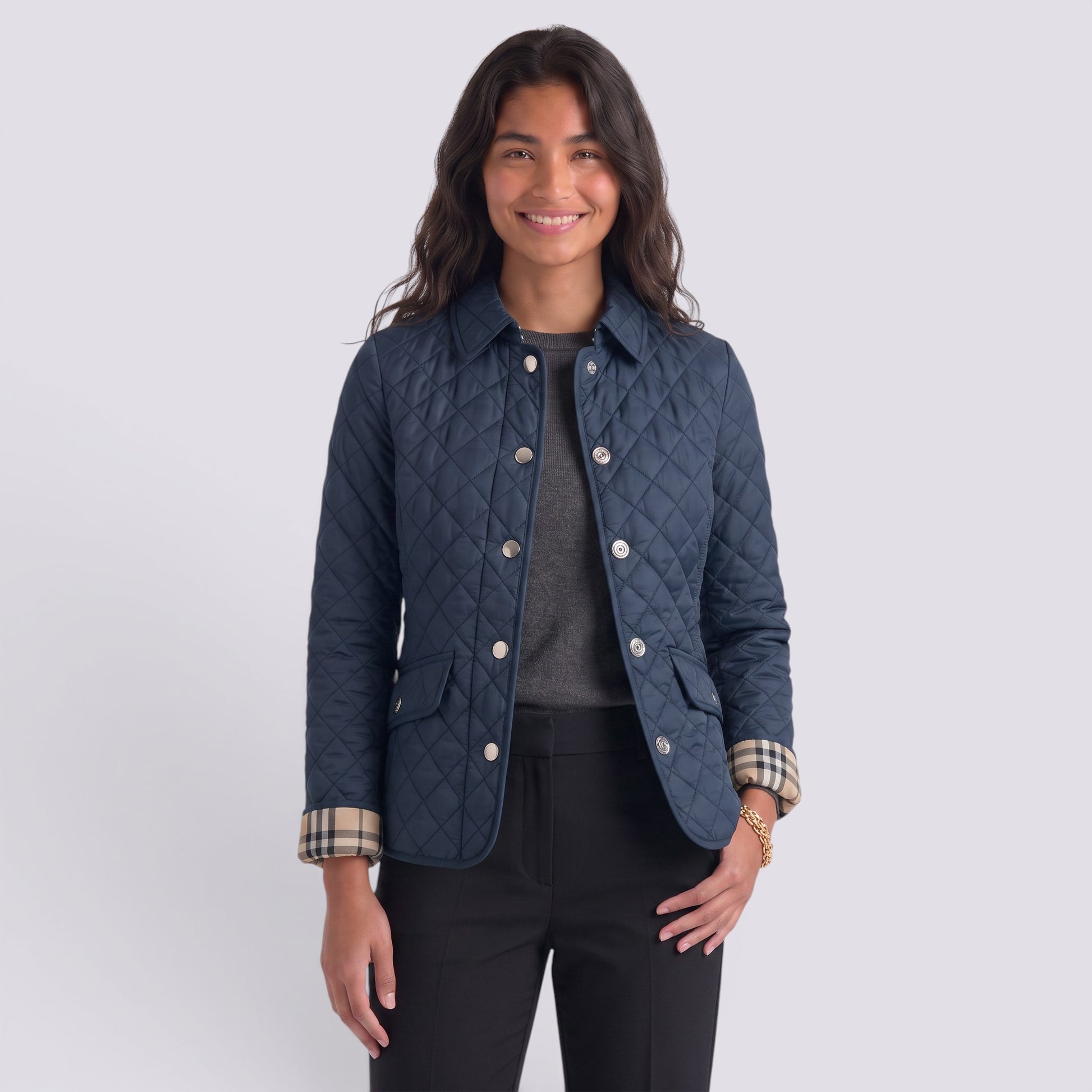 Chaqueta Acolchada Mujer Elegante con Solapa