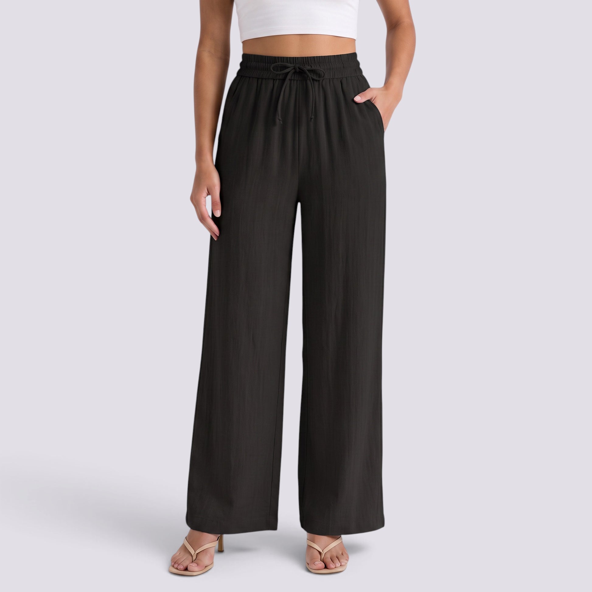 Pantalón Ancho Mujer Cintura Cordón