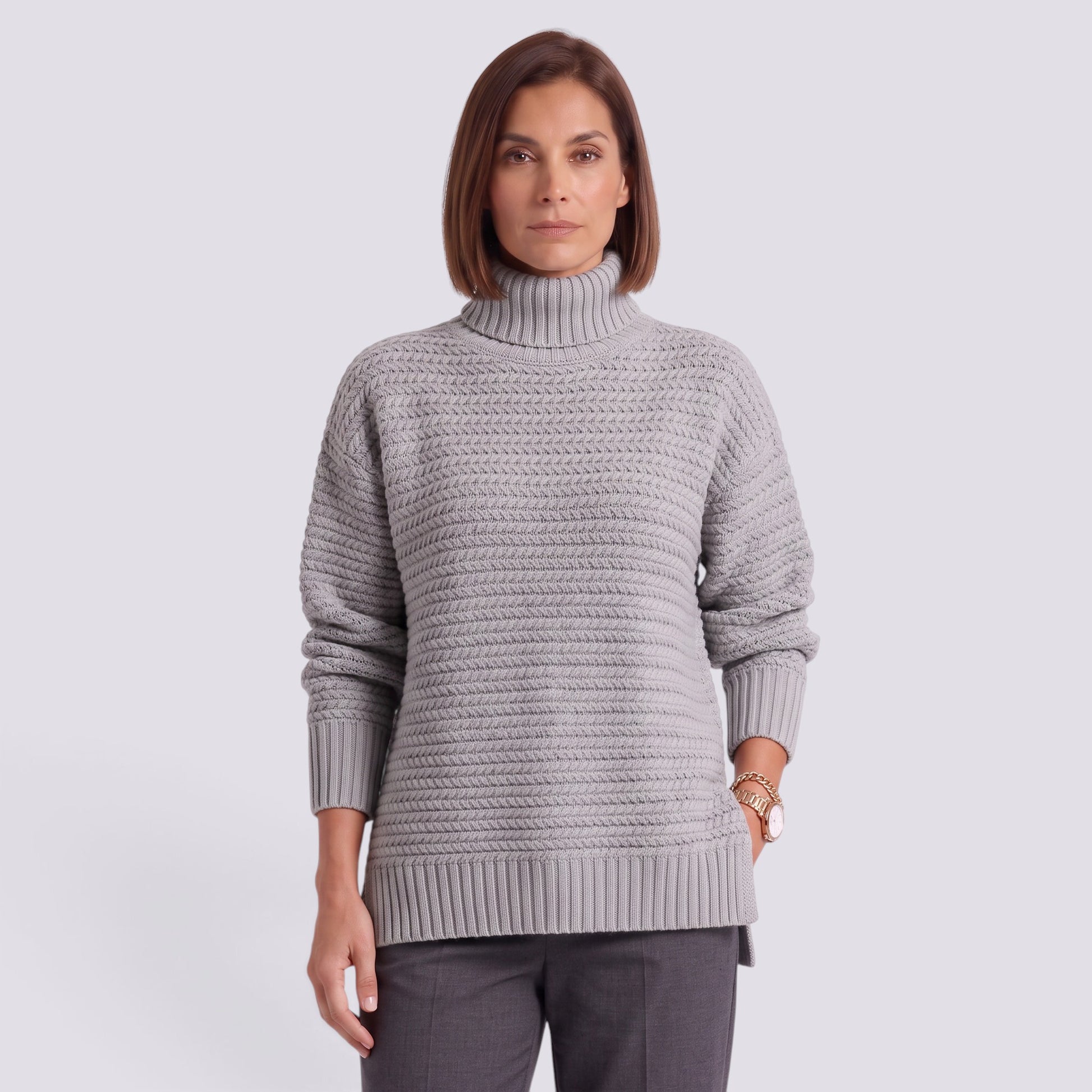 Jersey Mujer de Punto Cuello Alto