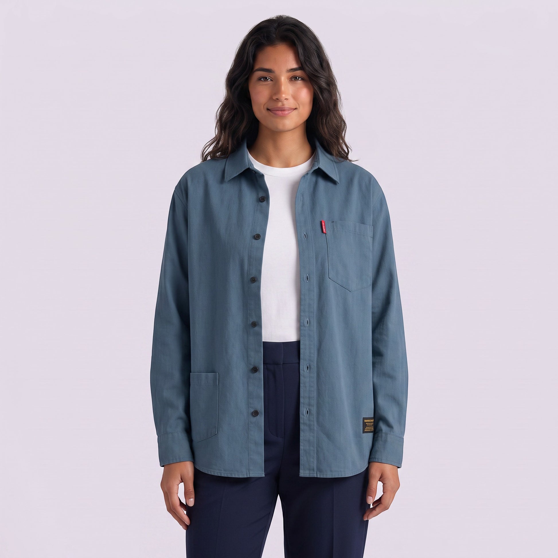 Camisa Mujer Oversize Algodón Manga Larga