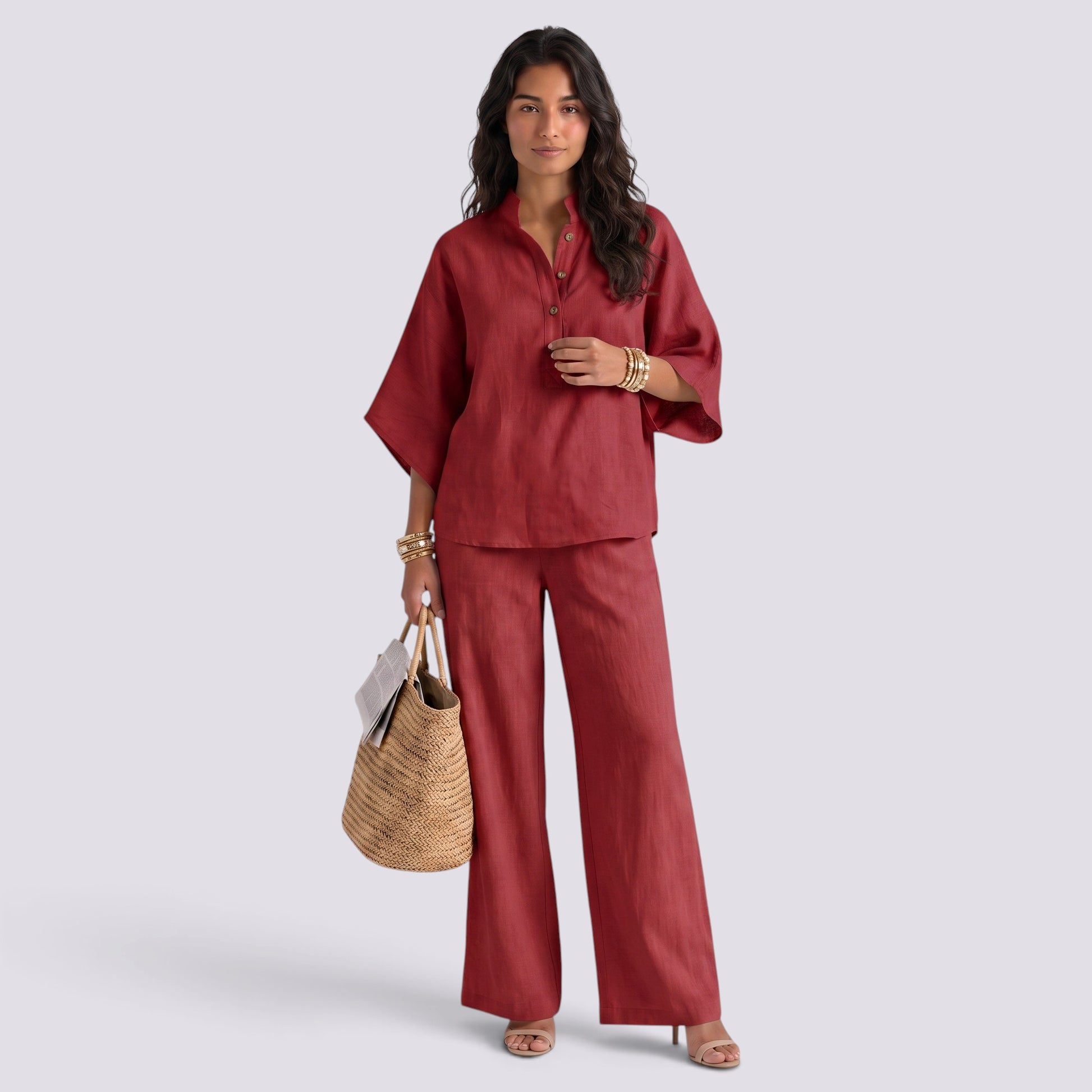 Conjunto Mujer Top y Pantalón Recto