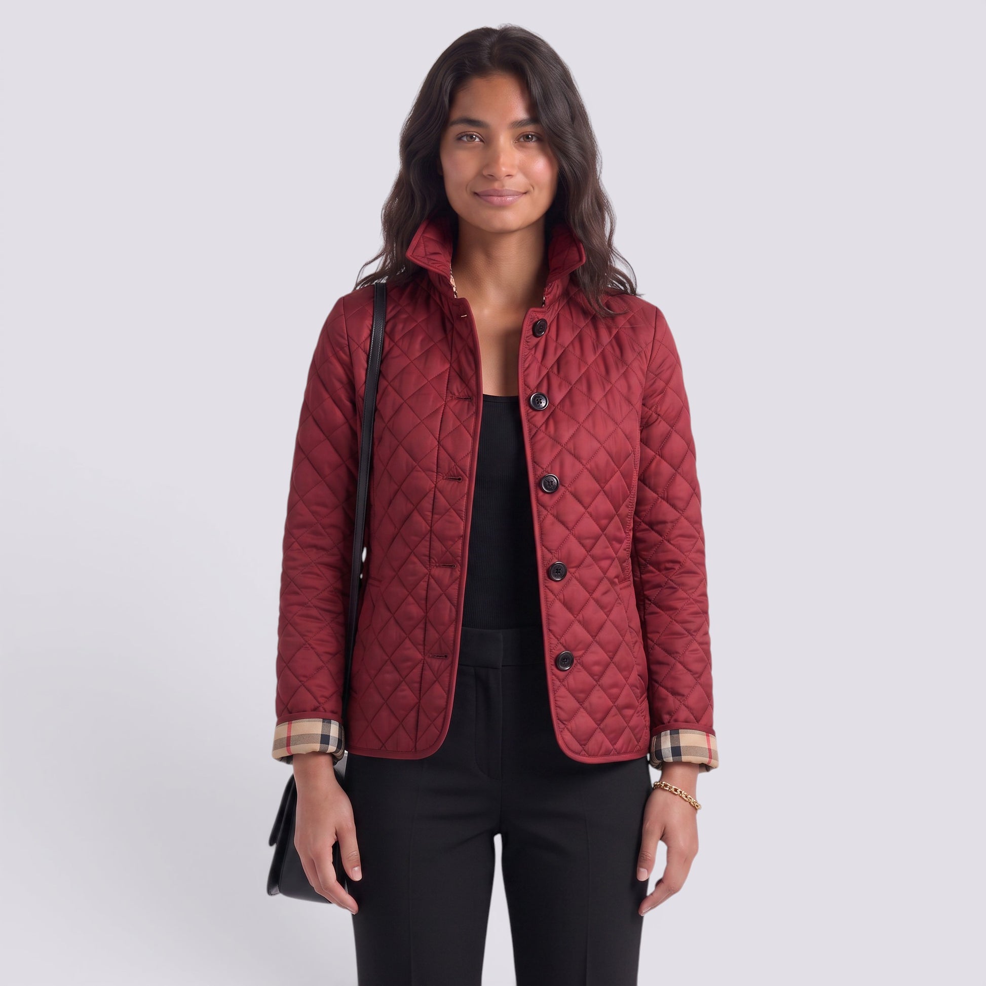 Chaqueta Acolchada Mujer Elegante con Solapa
