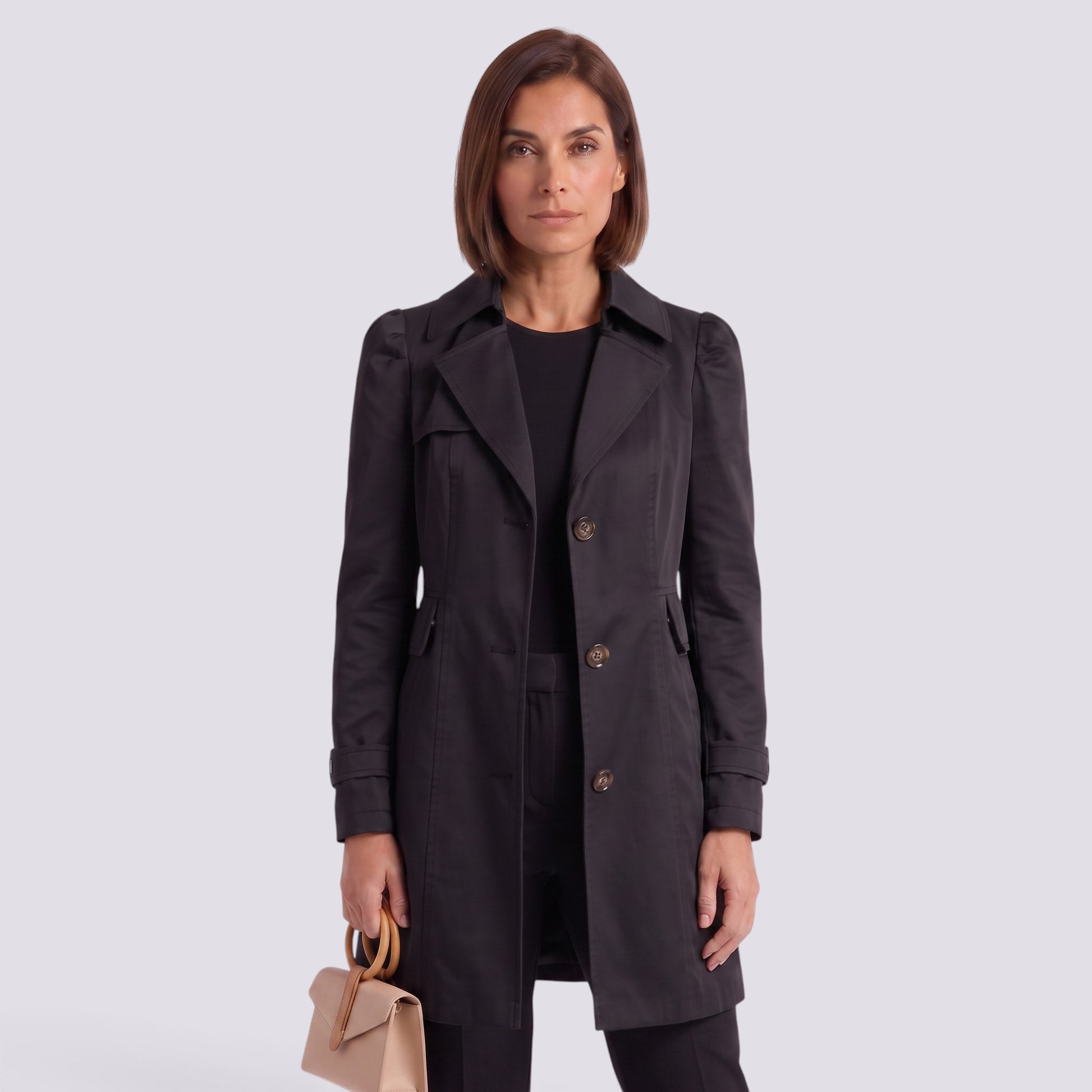 Gabardina Mujer Larga Entallada Elegante