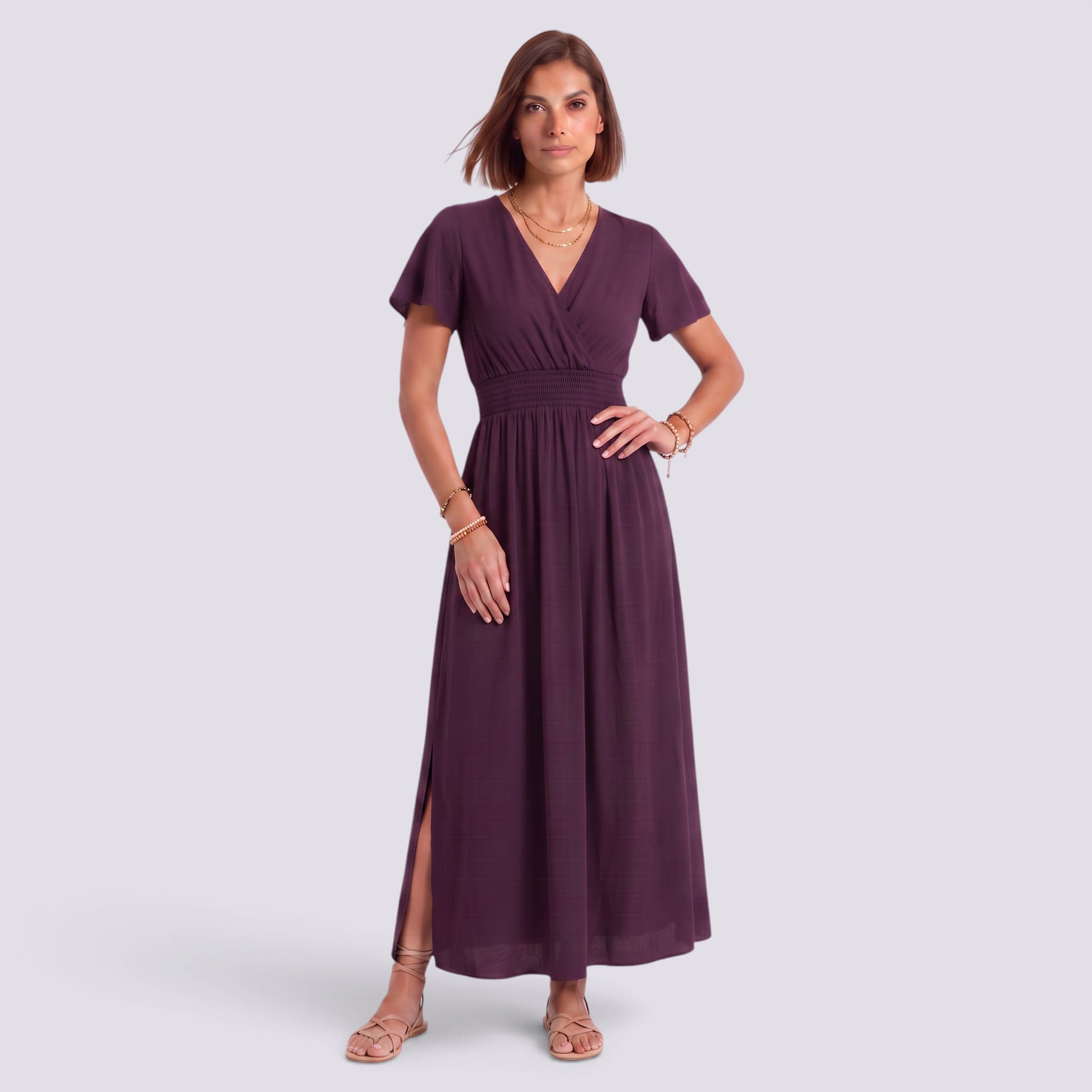 Vestido Largo Mujer Verano Elegante Manga Corta