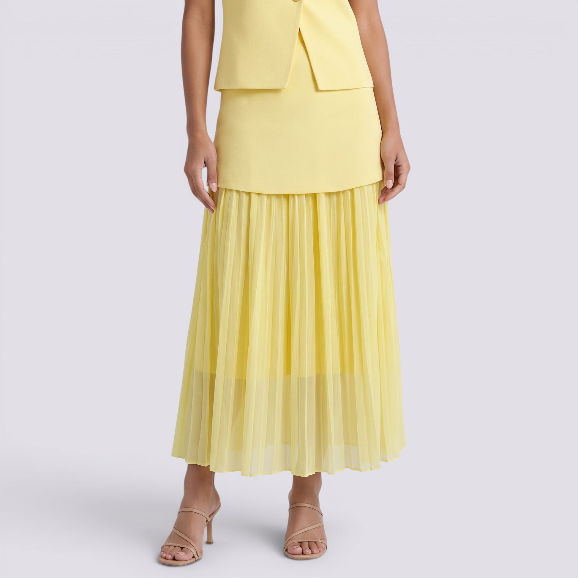 Falda Midi Mujer Cintura Alta