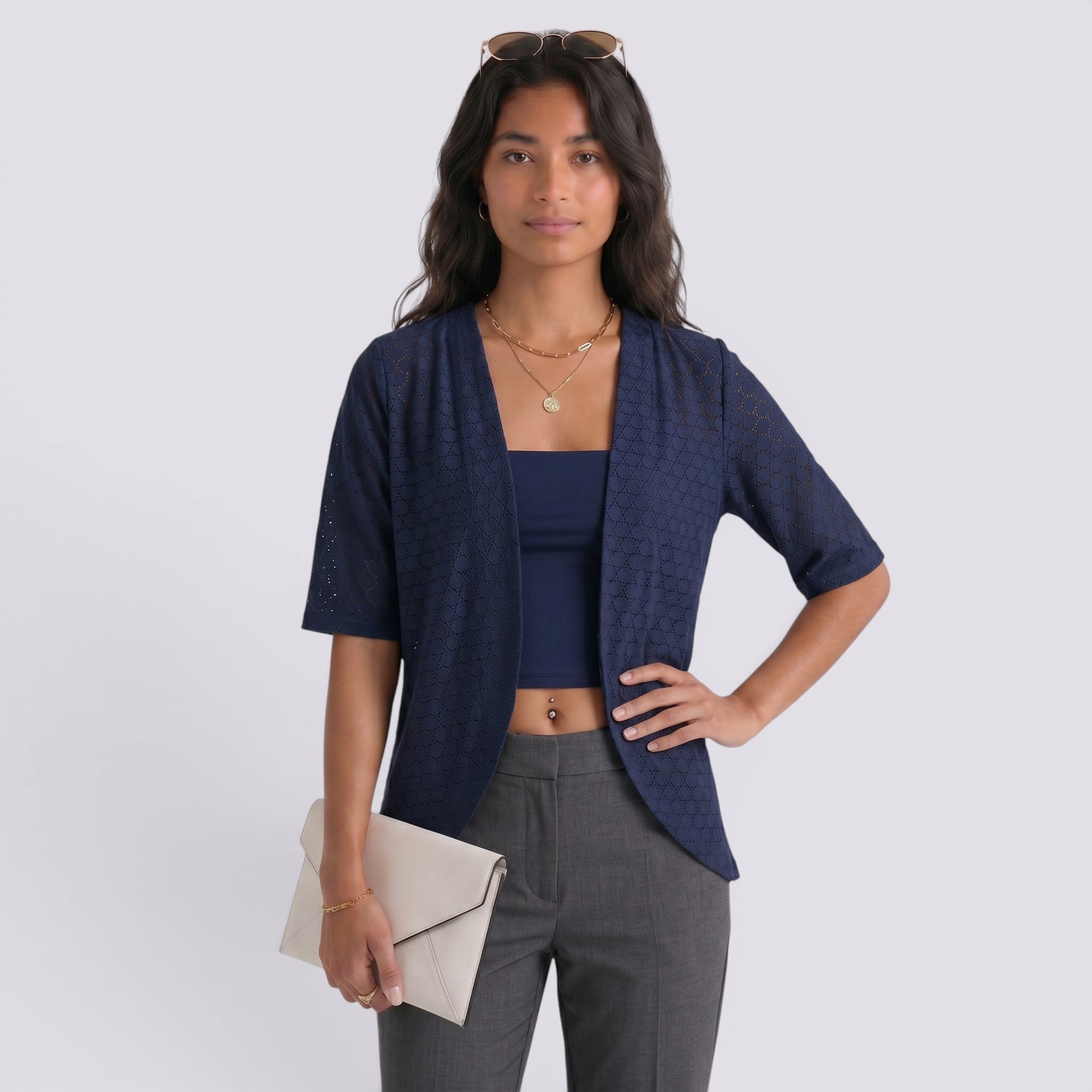 Cárdigan Mujer Elegante de Punto Fino