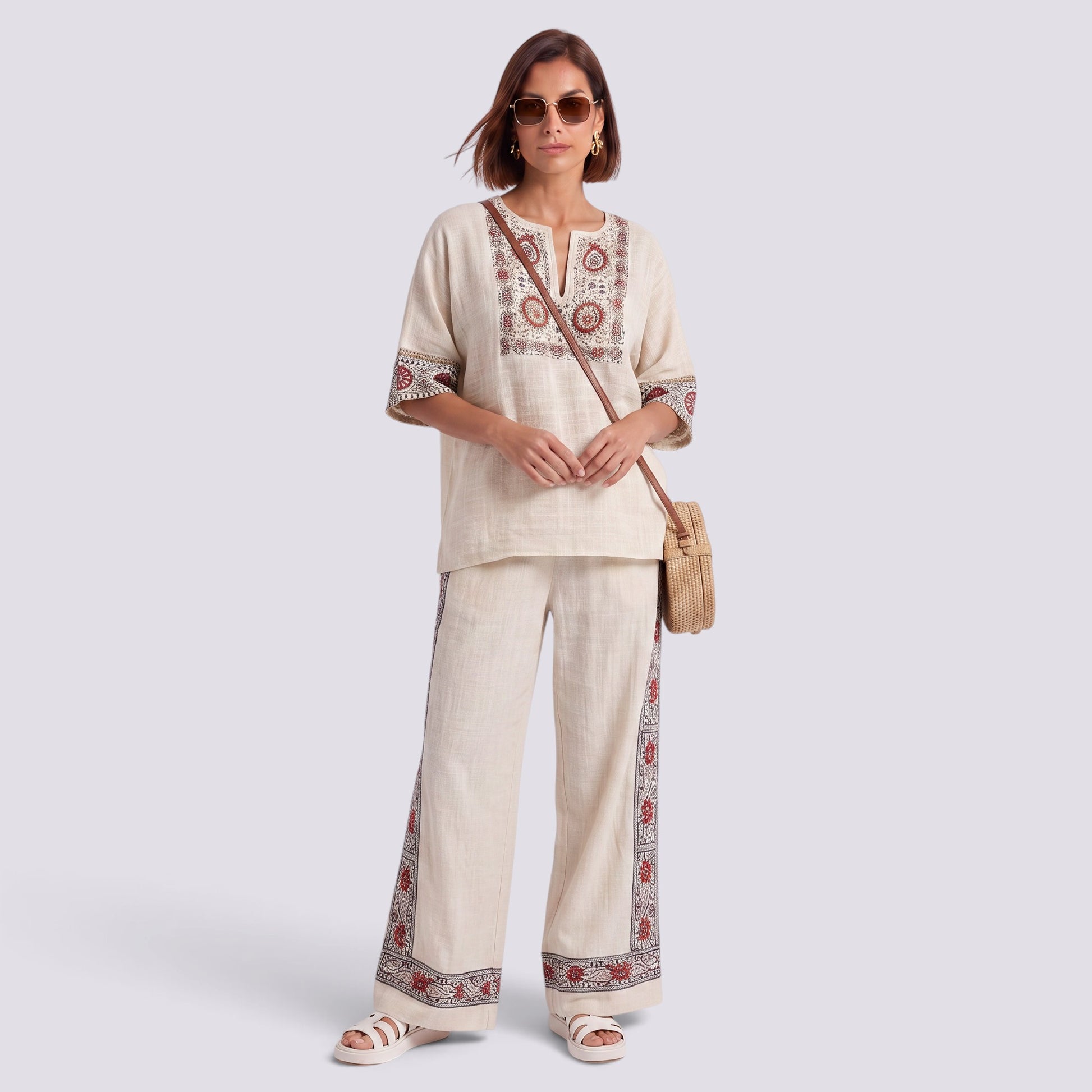 Conjunto Rayas Pantalón Ancho Mujer