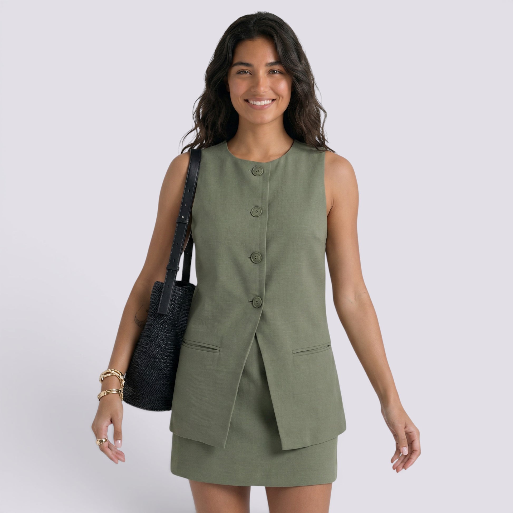 Top Chaleco Mujer con Botones