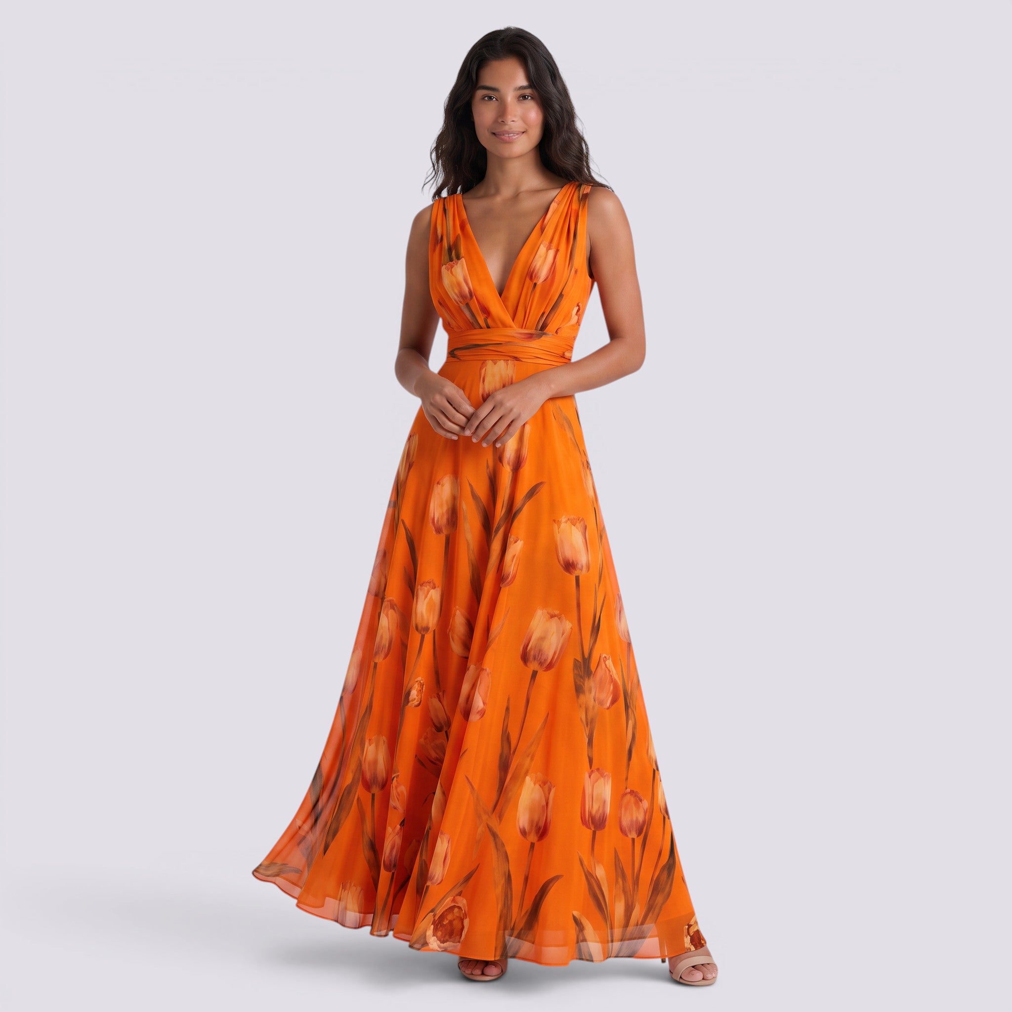 Vestido Largo Fiesta Floral Estampado