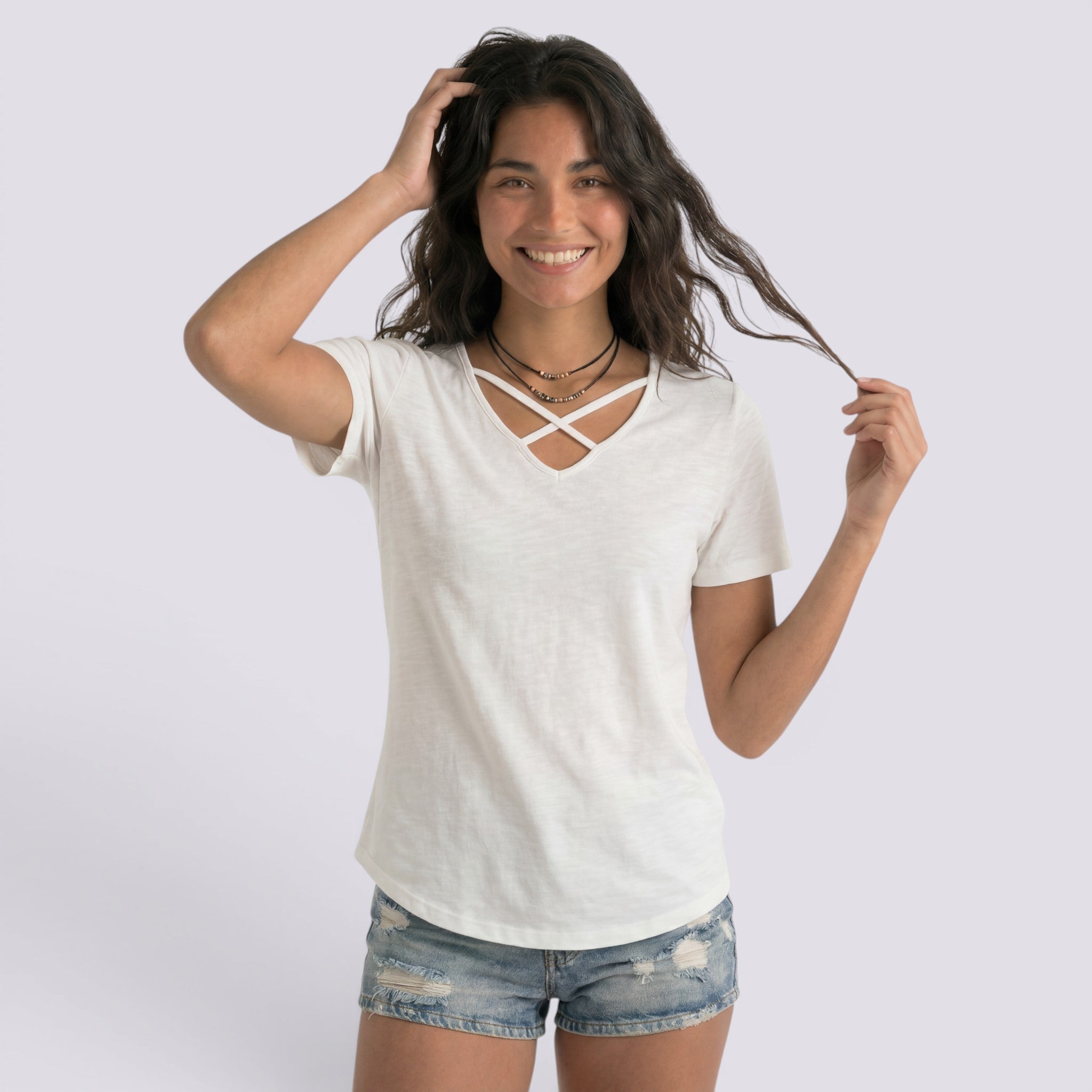 Camiseta Mujer Cuello Cruzado
