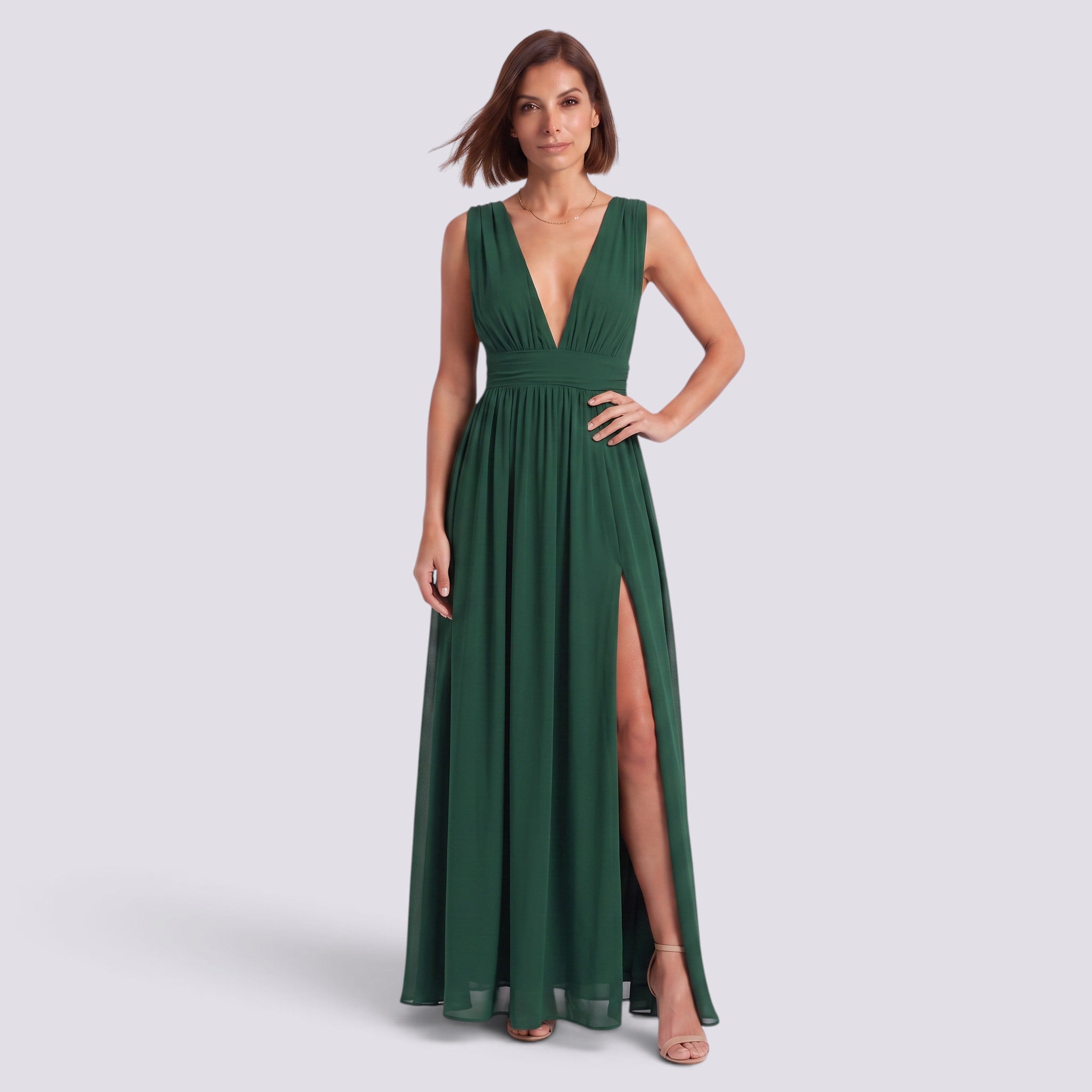 Vestido Largo Mujer Fiesta Escote V