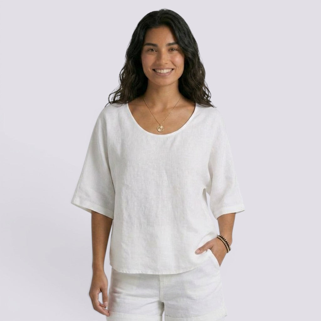 Camiseta Mujer Holgada Lino Verano