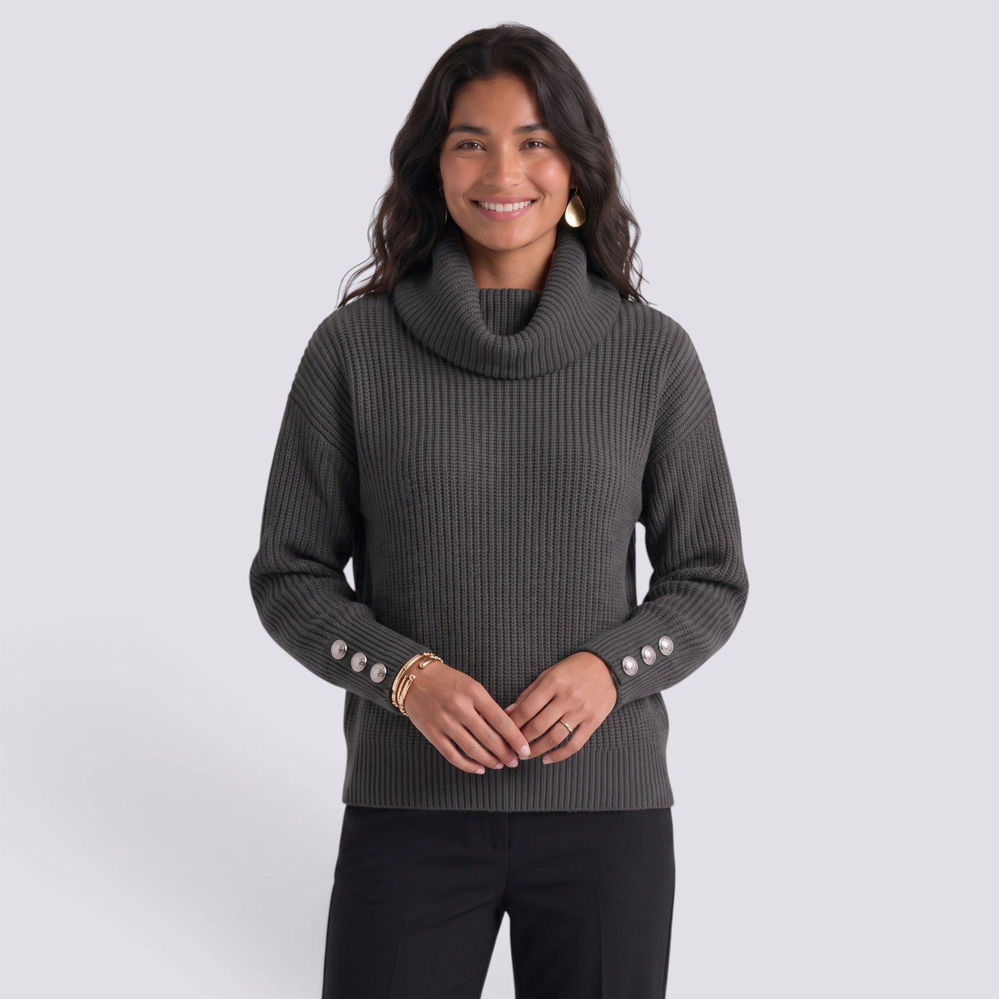 Jersey Mujer Cuello Solapa Manga Farol