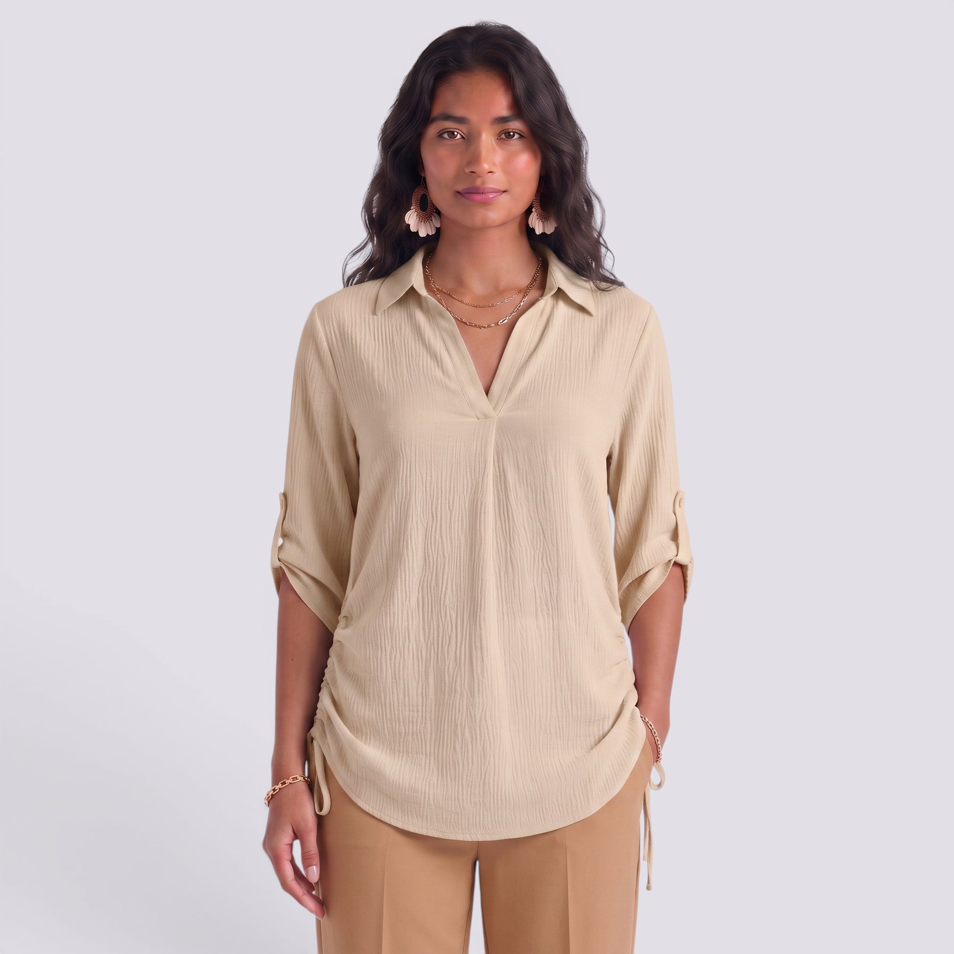 Camisa Playera Mujer Cordones Laterales
