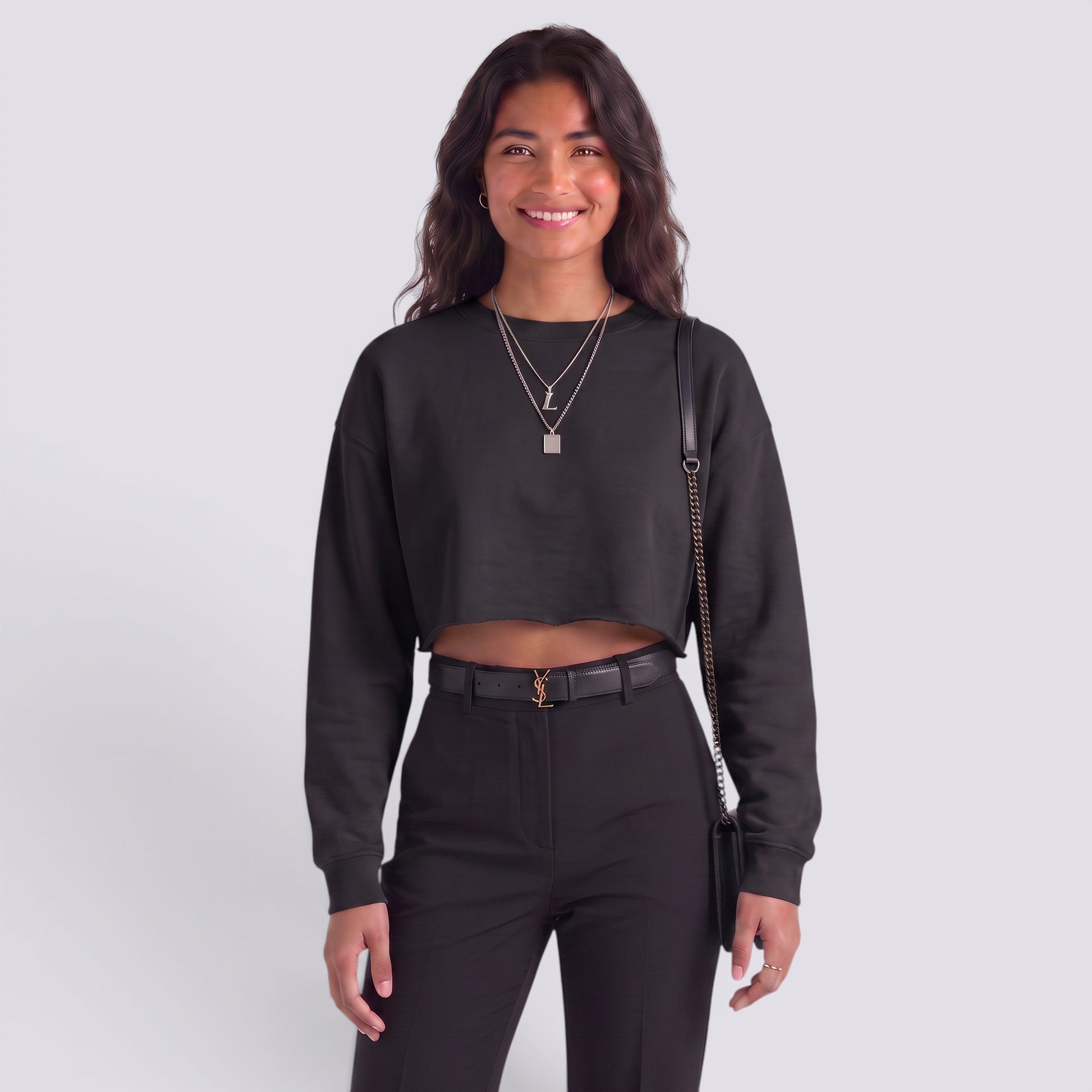 Camiseta Manga Larga Mujer Corta Entallada