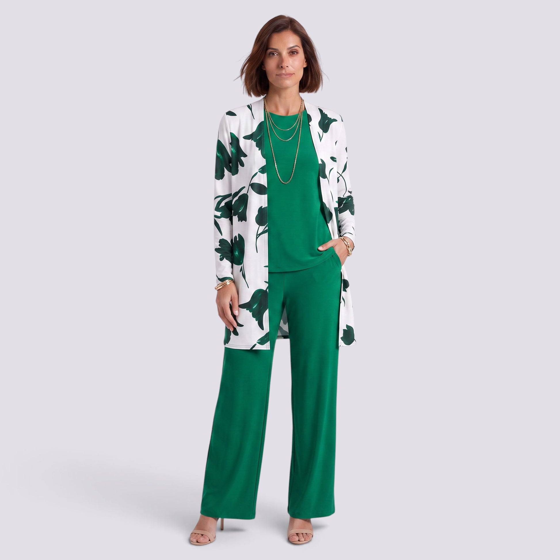 Conjunto Mujer Cárdigan y Pantalón Elegante