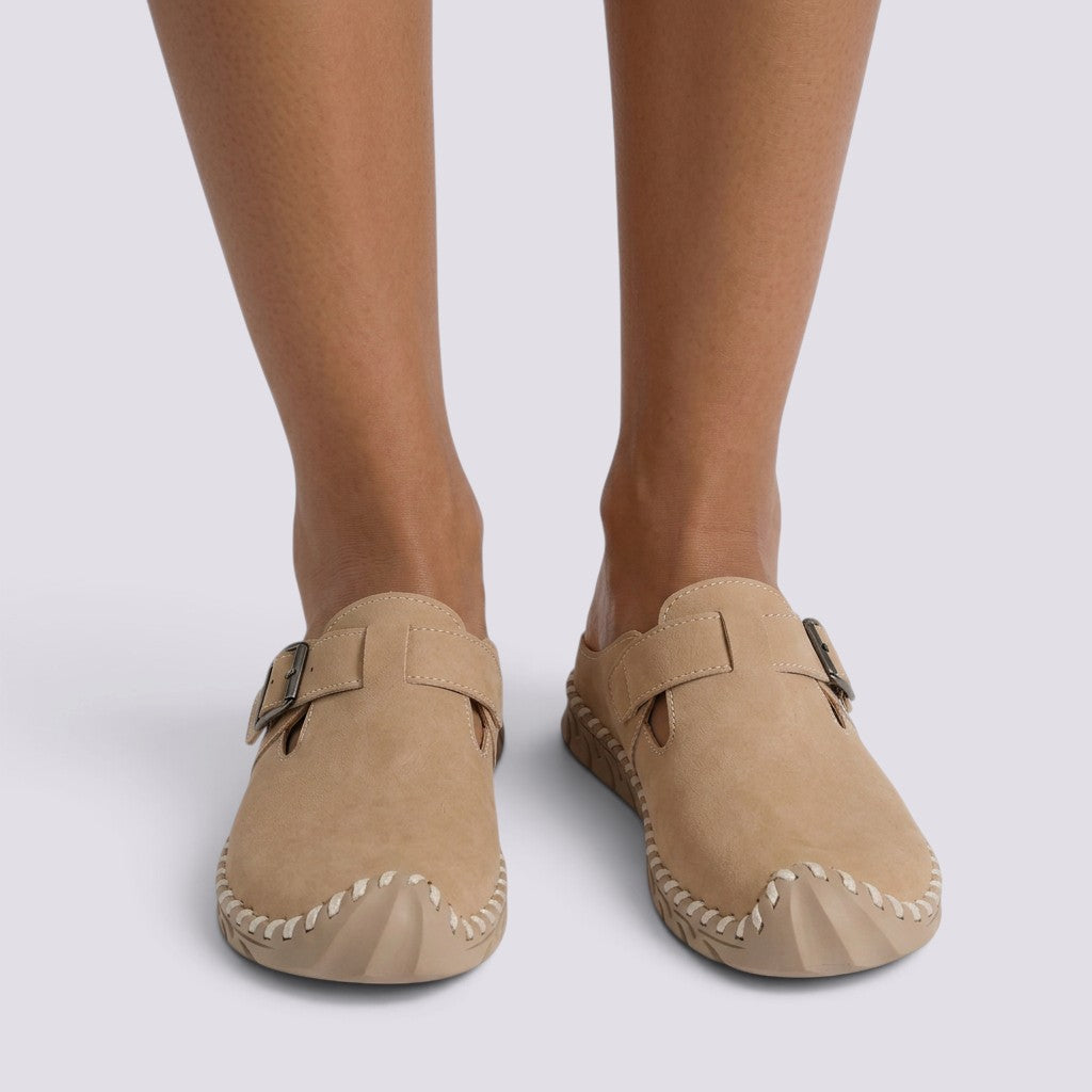 Zapatos Mules Mujer Efecto Piel