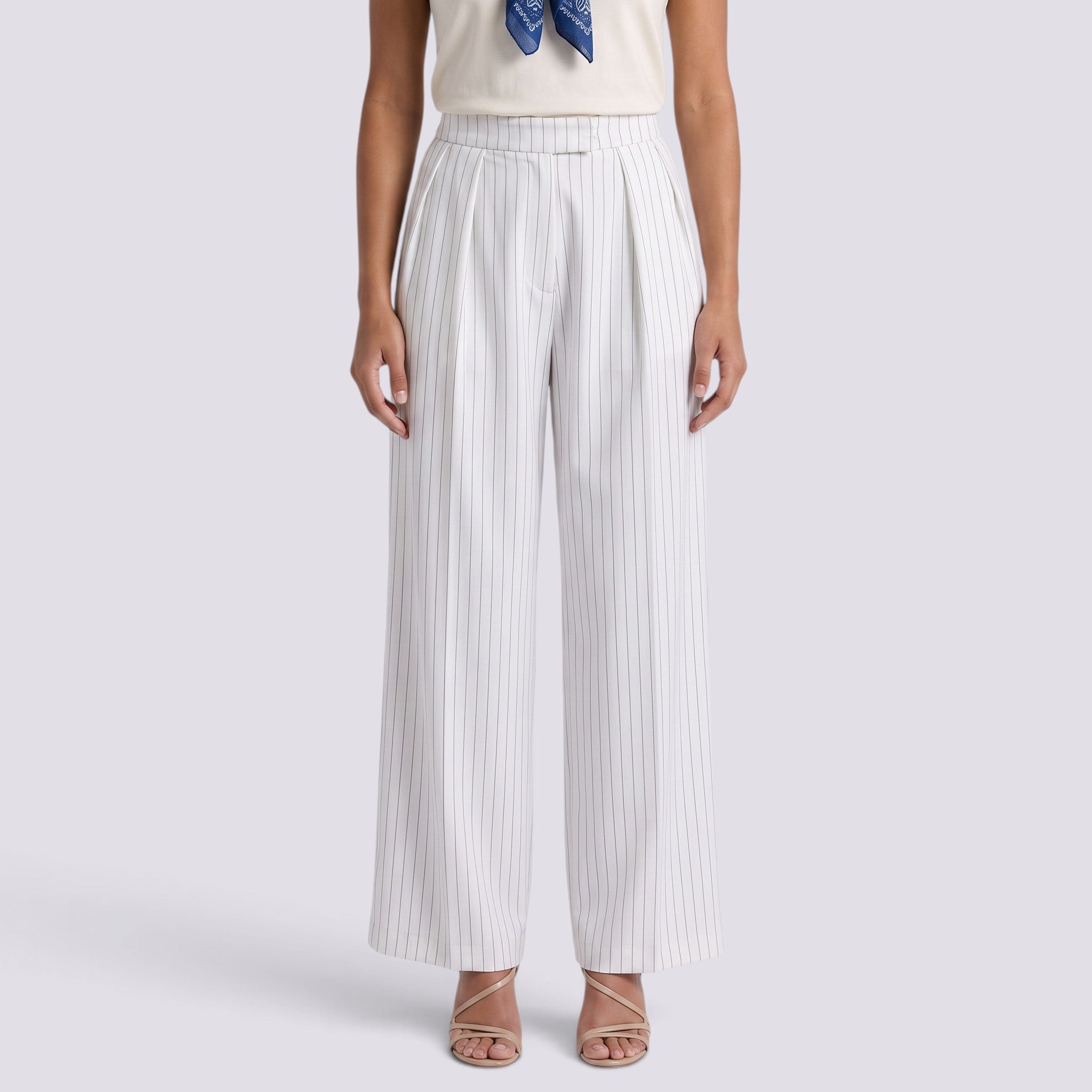 Pantalón Ancho Mujer de Vestir a Rayas