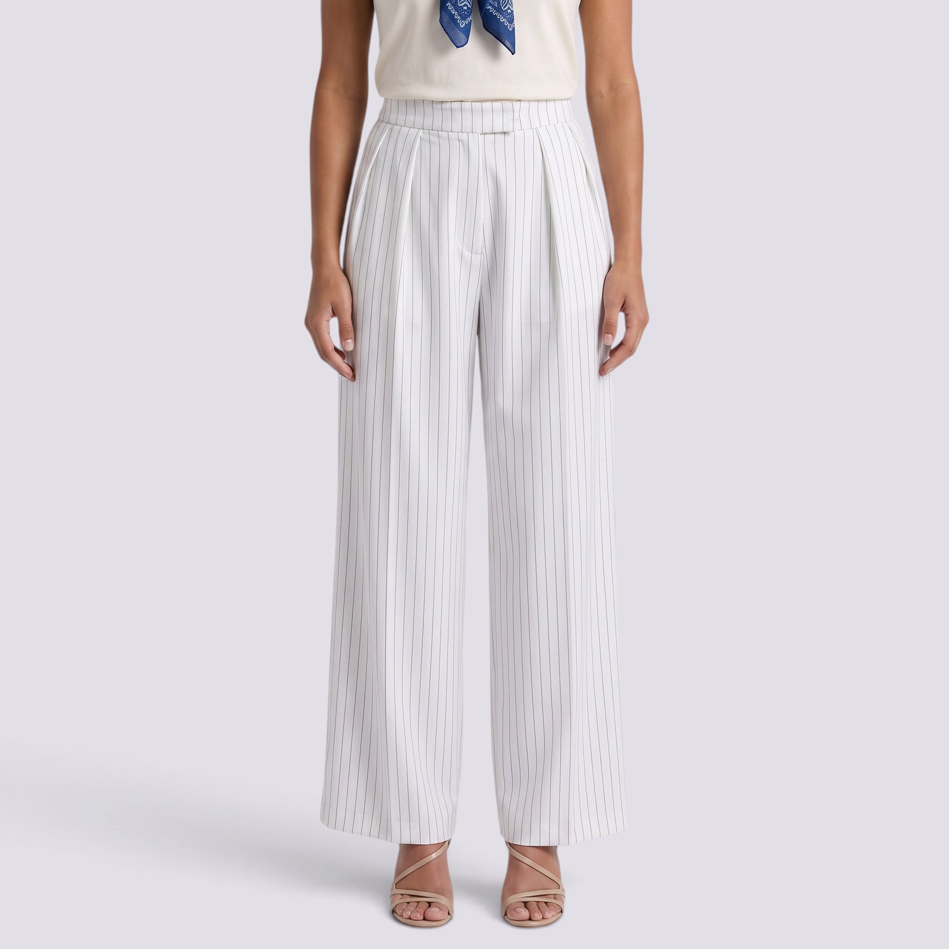 Pantalón Ancho Mujer de Vestir a Rayas