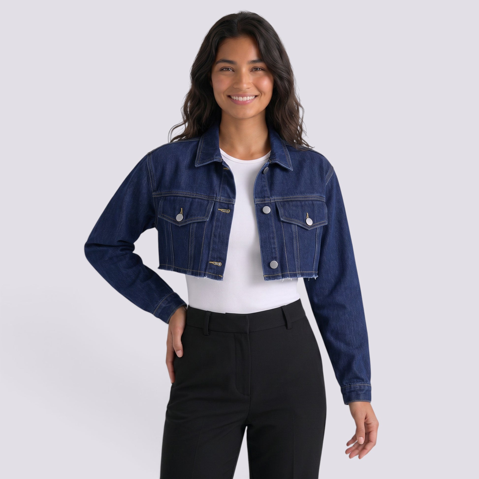 Chaqueta Vaquera Mujer Corta Entallada