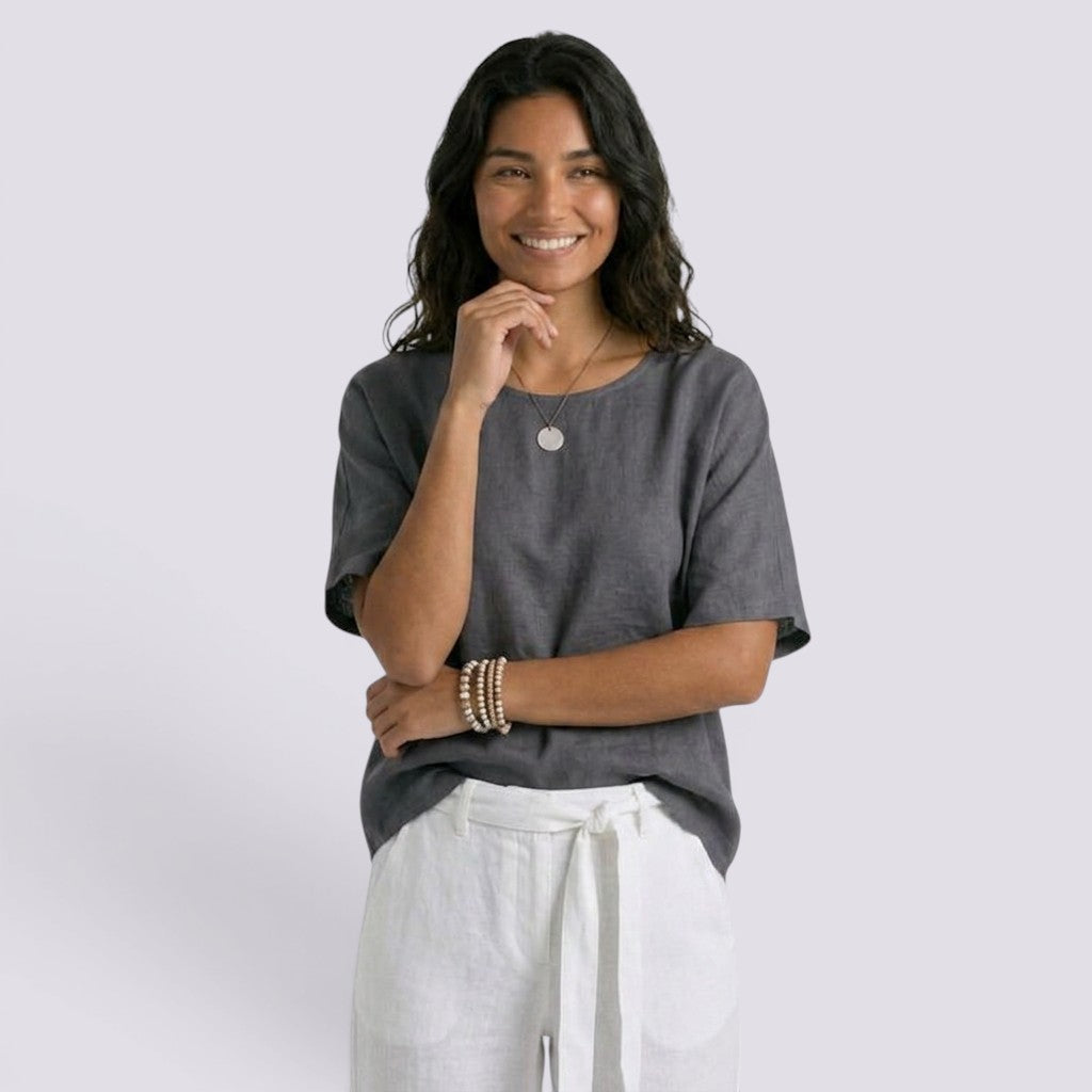 Camiseta Mujer Holgada Lino Verano