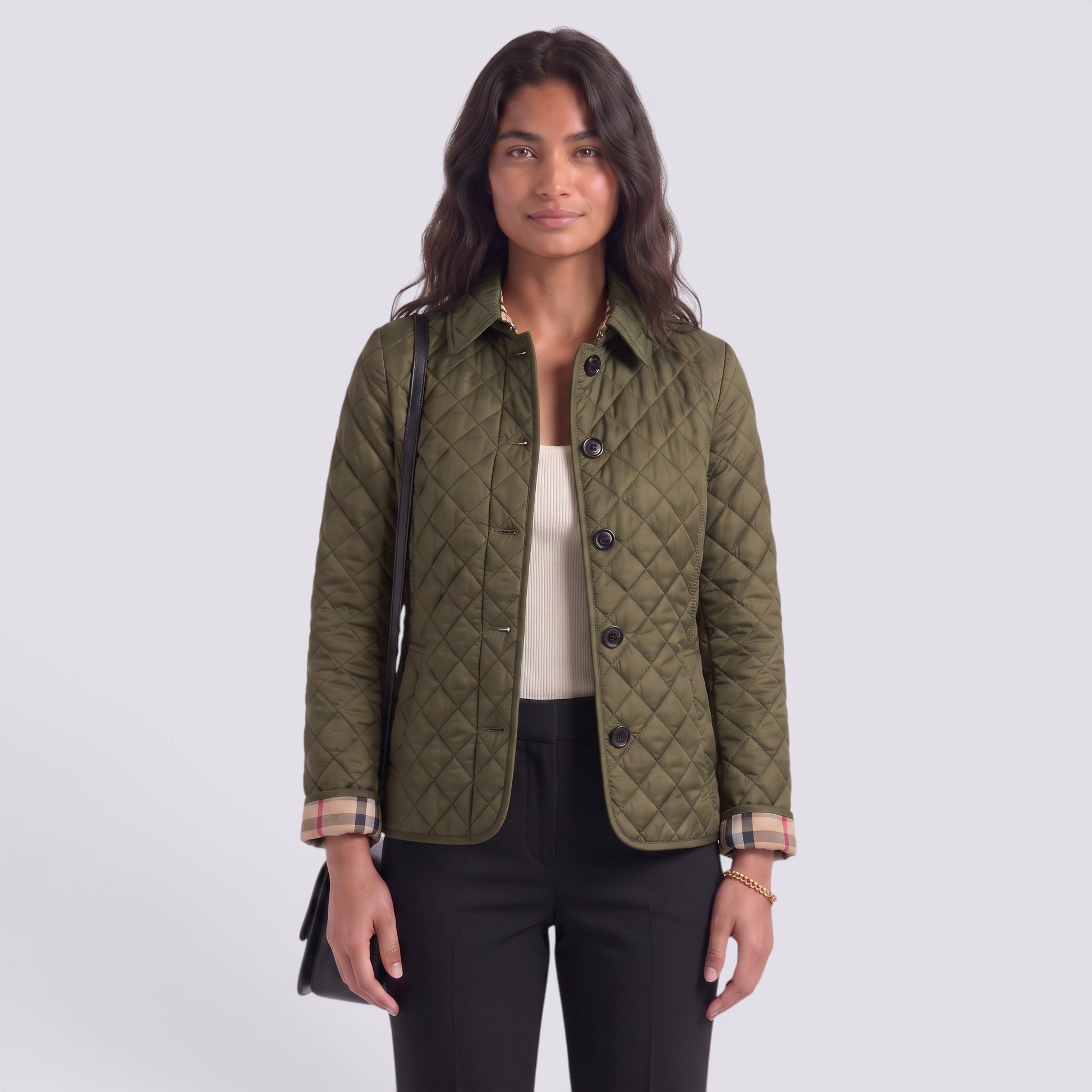Chaqueta Acolchada Mujer Elegante con Solapa