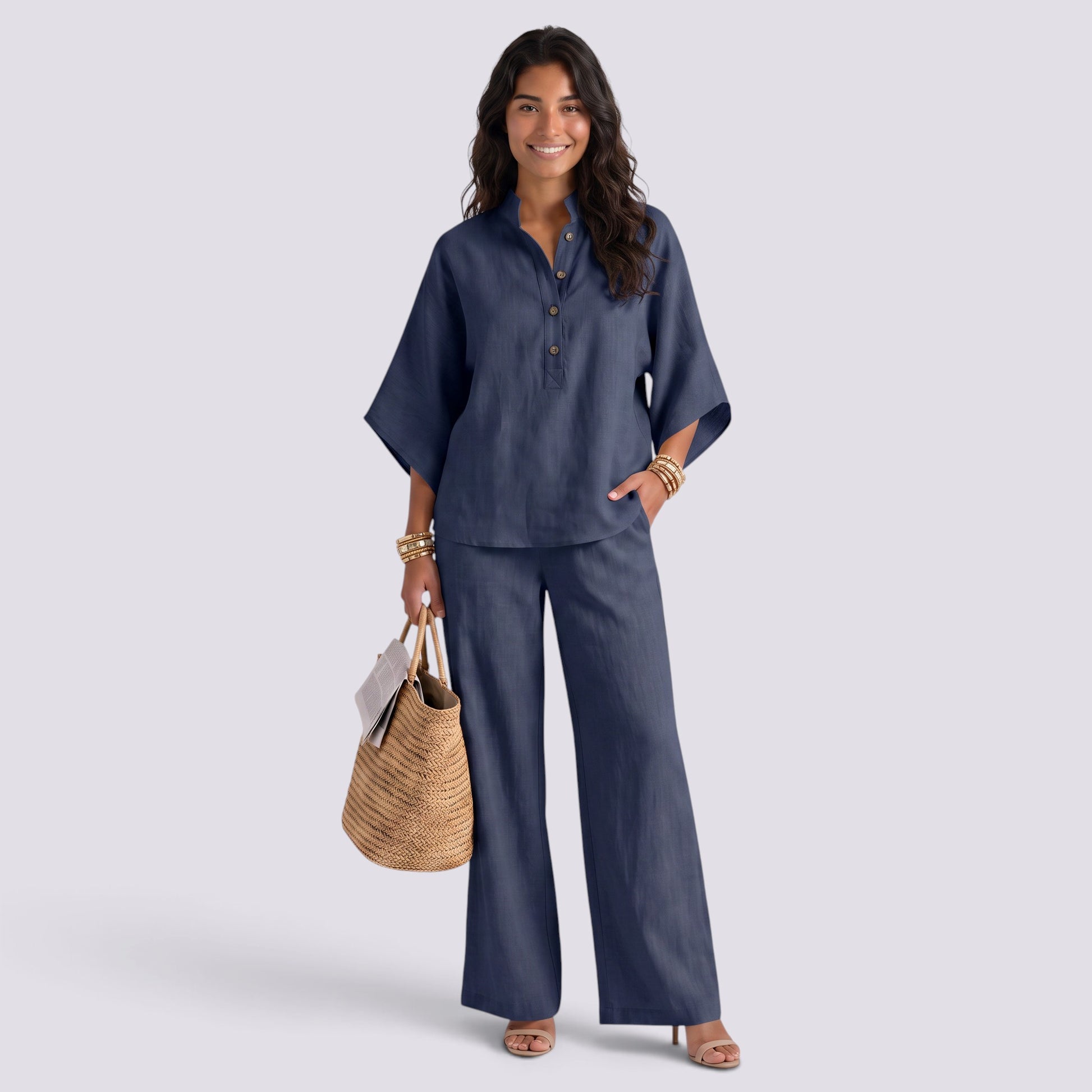 Conjunto Mujer Top y Pantalón Recto