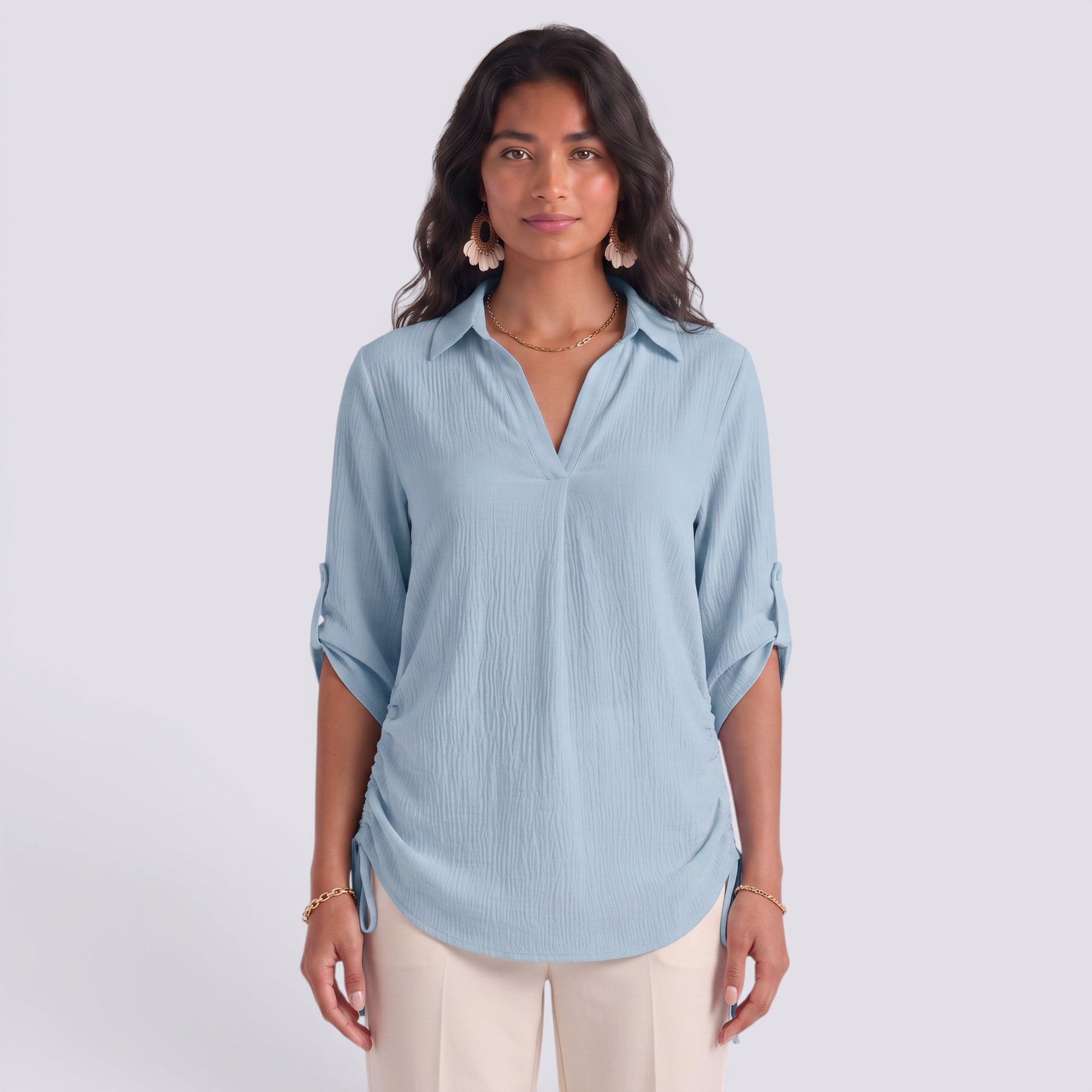 Camisa Playera Mujer Cordones Laterales