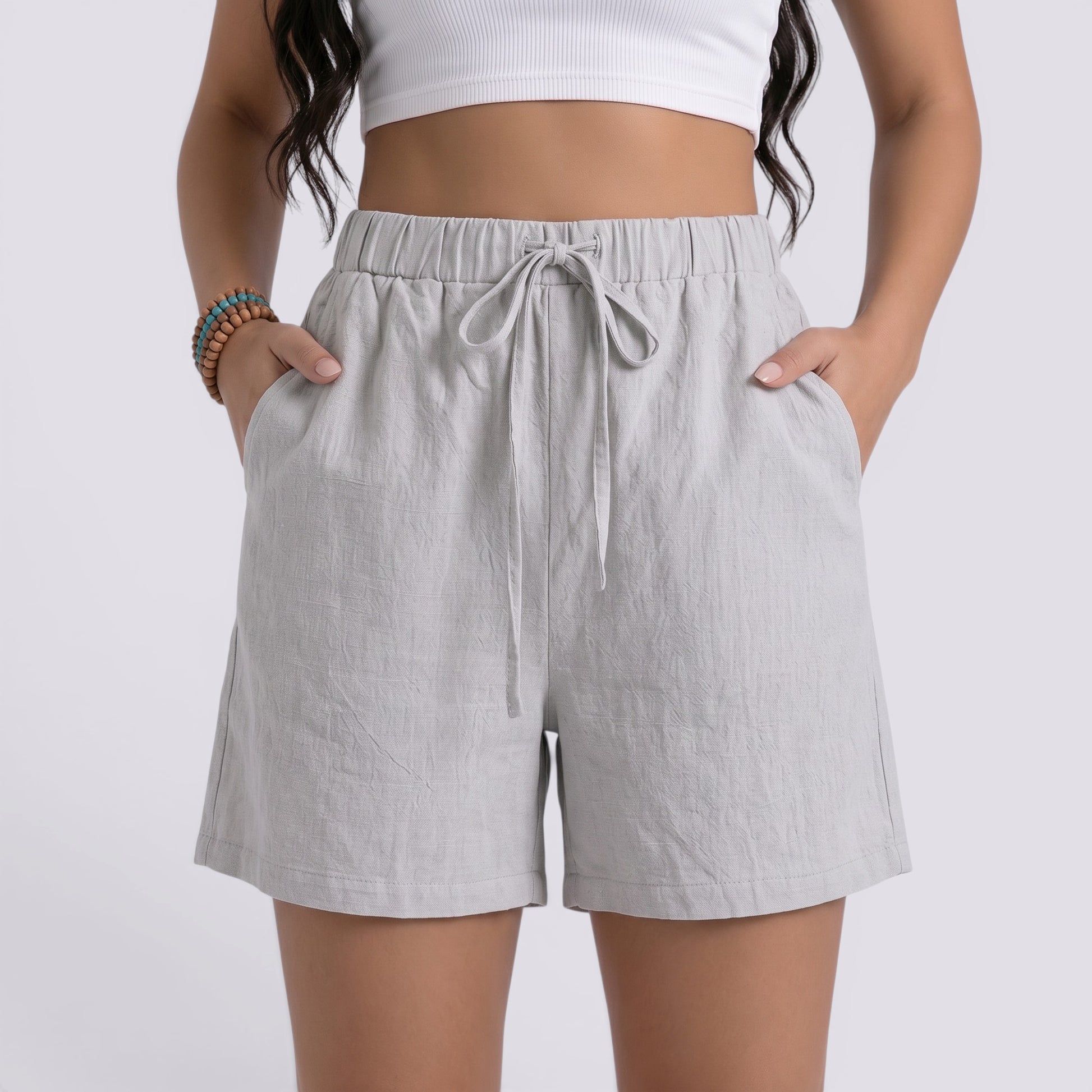 Shorts Lino Mujer Verano Elegante