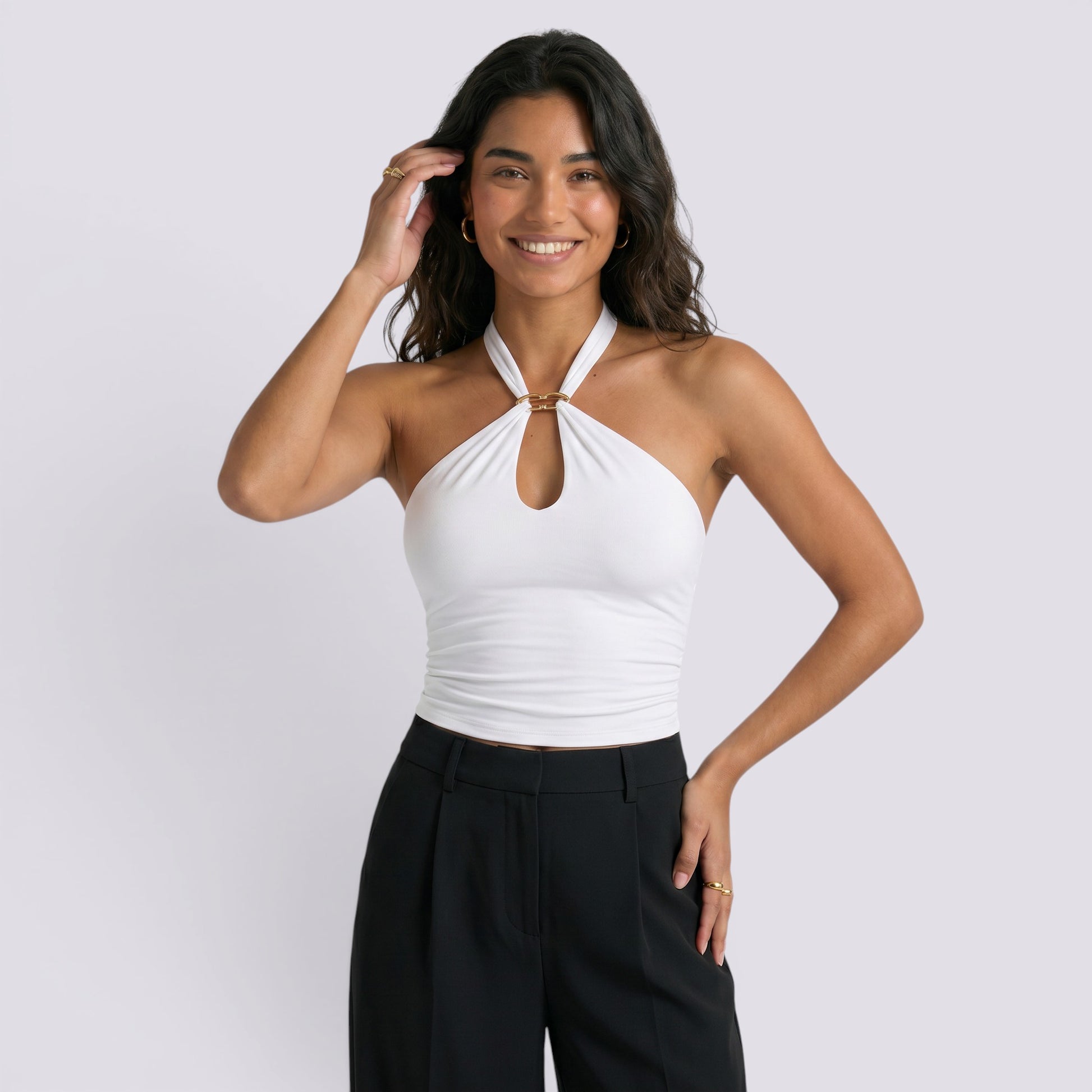 Top Halter Mujer Espalda Descubierta Fiesta