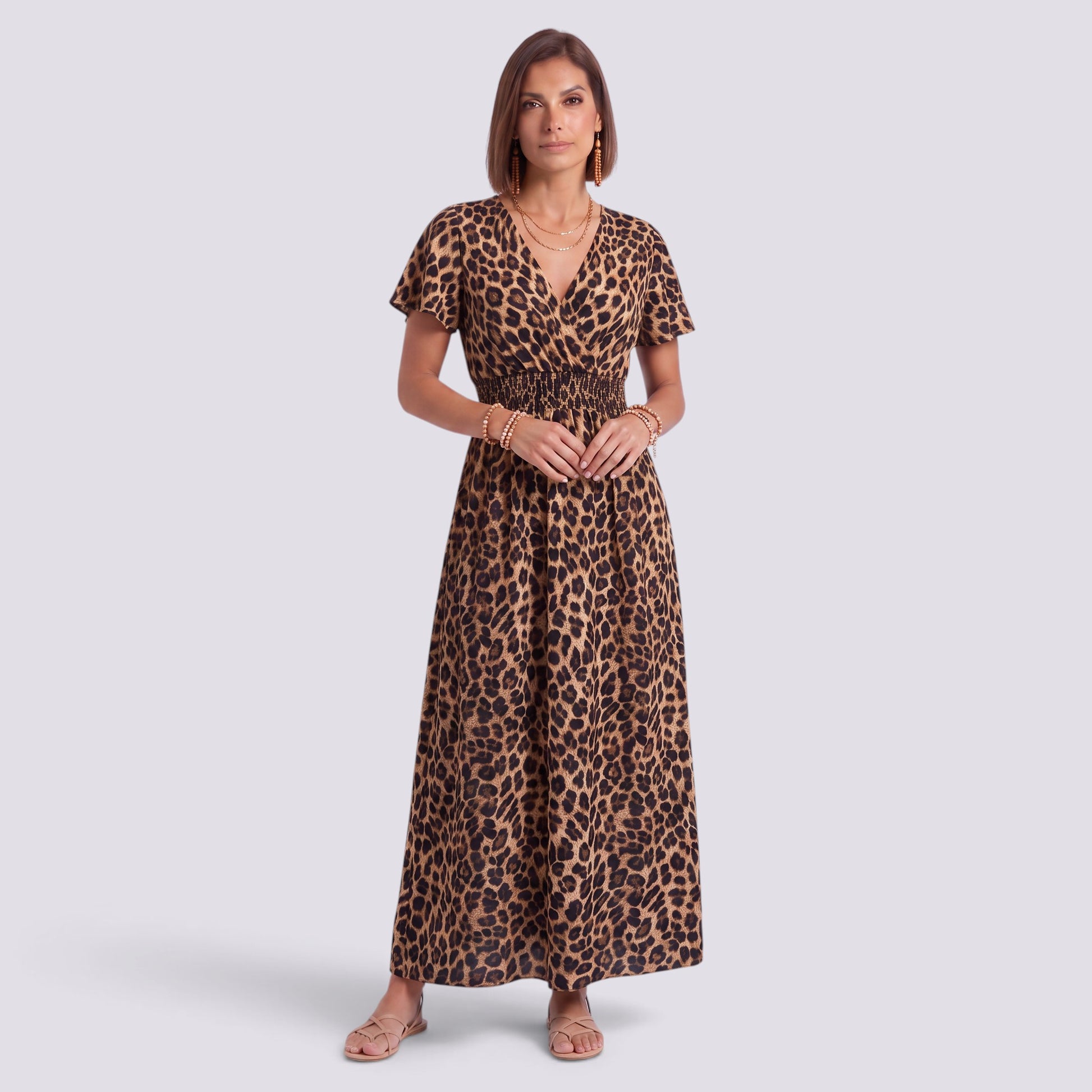 Vestido Largo Mujer Verano Elegante Manga Corta