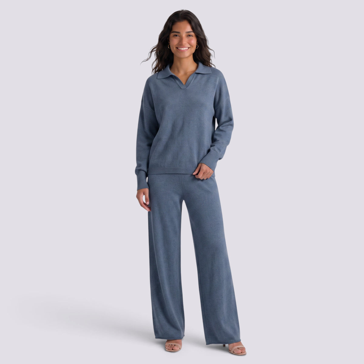 Conjunto Punto Mujer Polo Pantalón Ancho