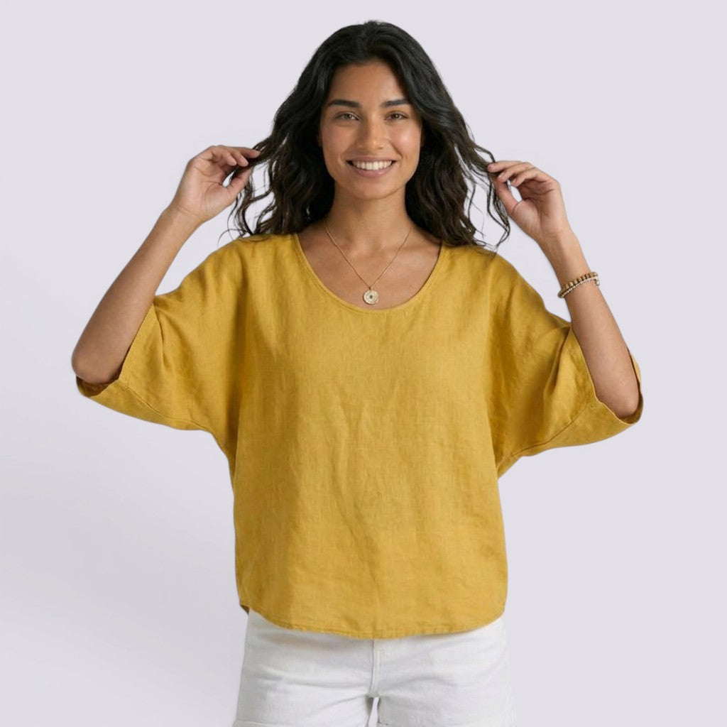 Camiseta Mujer Holgada Lino Verano