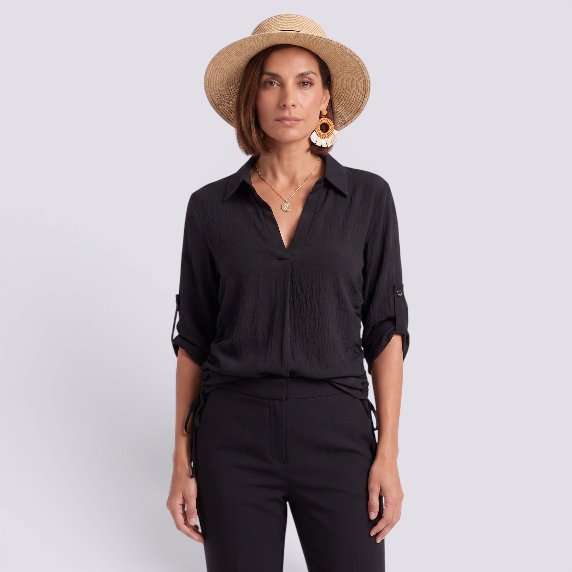 Camisa Playera Mujer Cordones Laterales