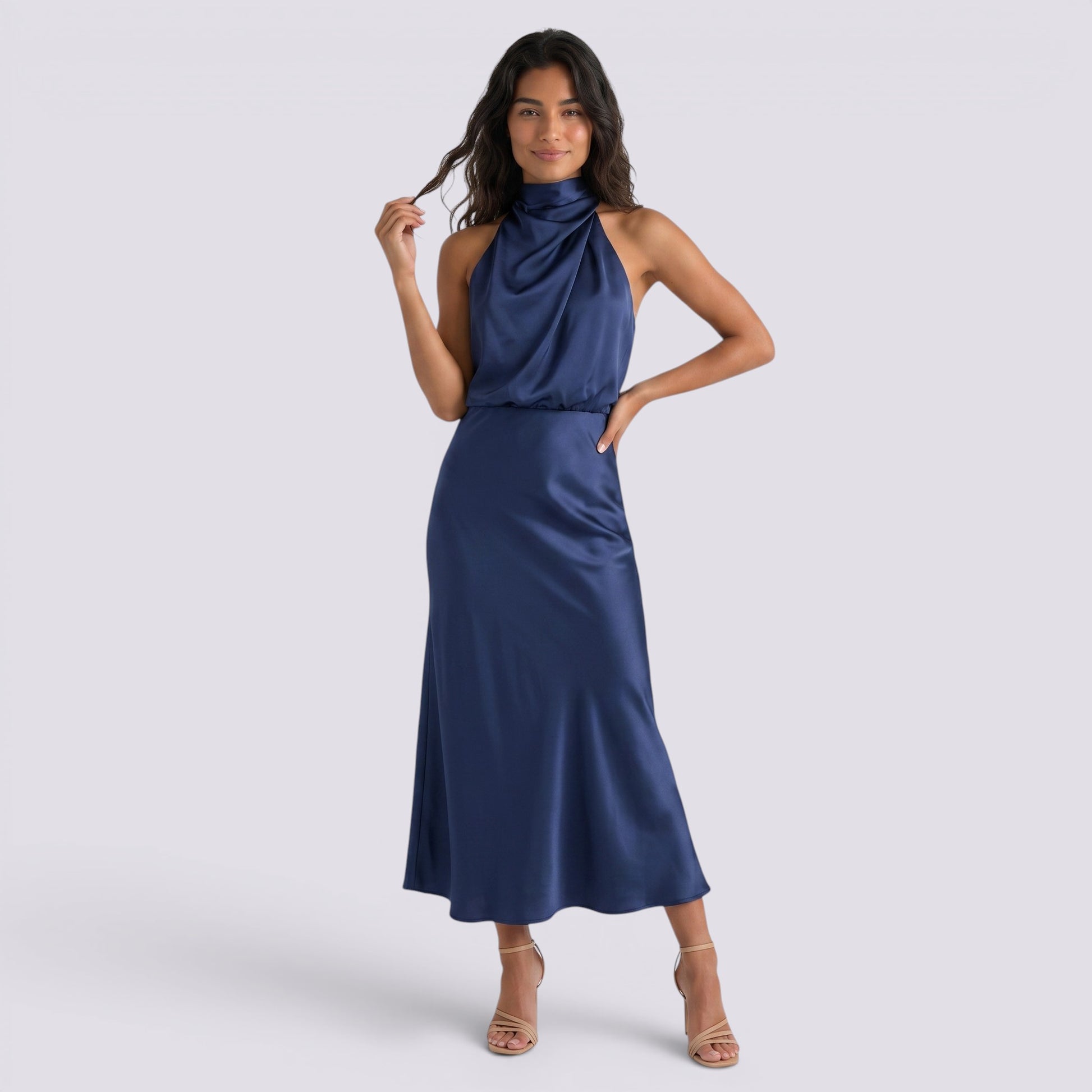 Vestido Largo Mujer Fiesta Satinado