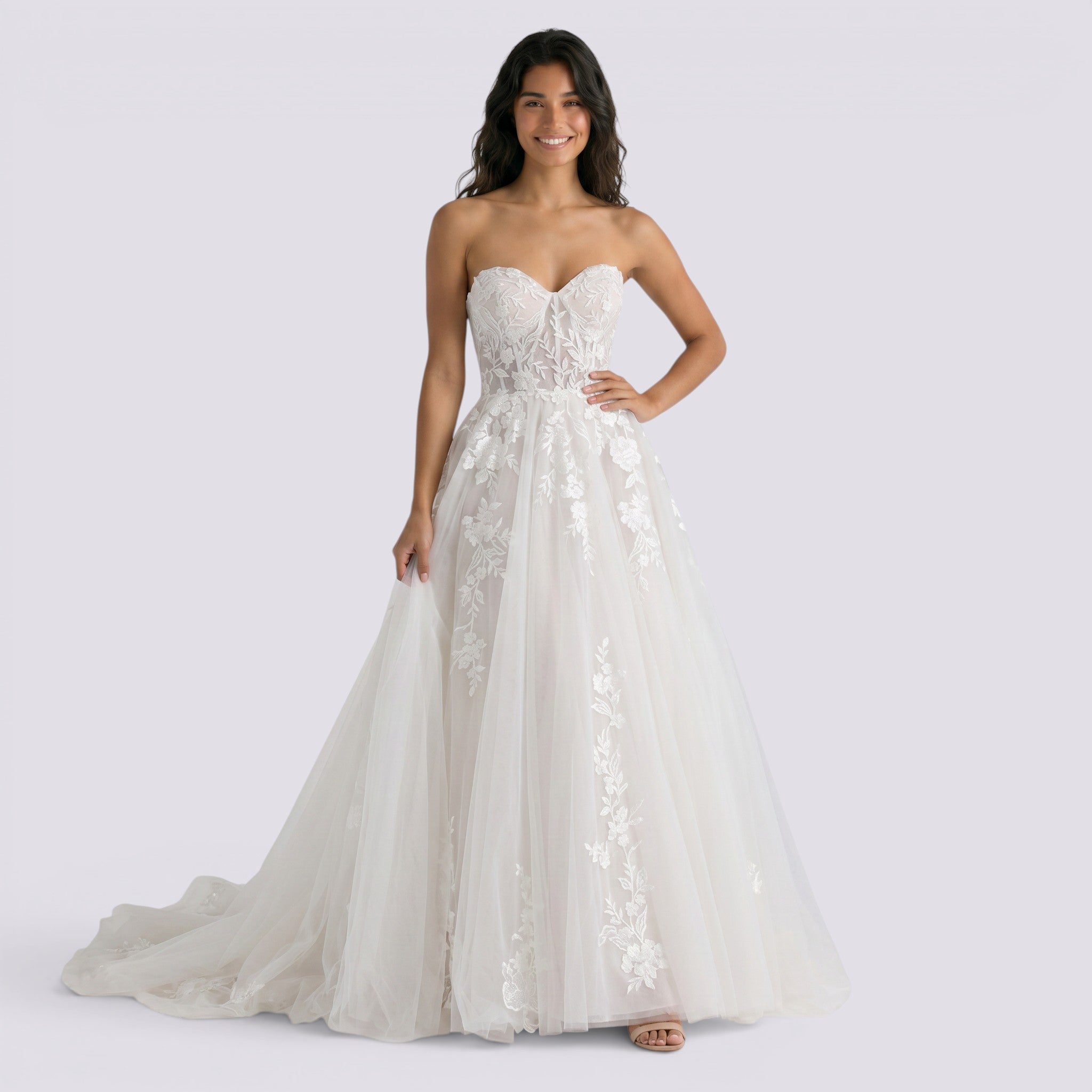 Vestido de Novia Mujer Palabra de Honor Encaje